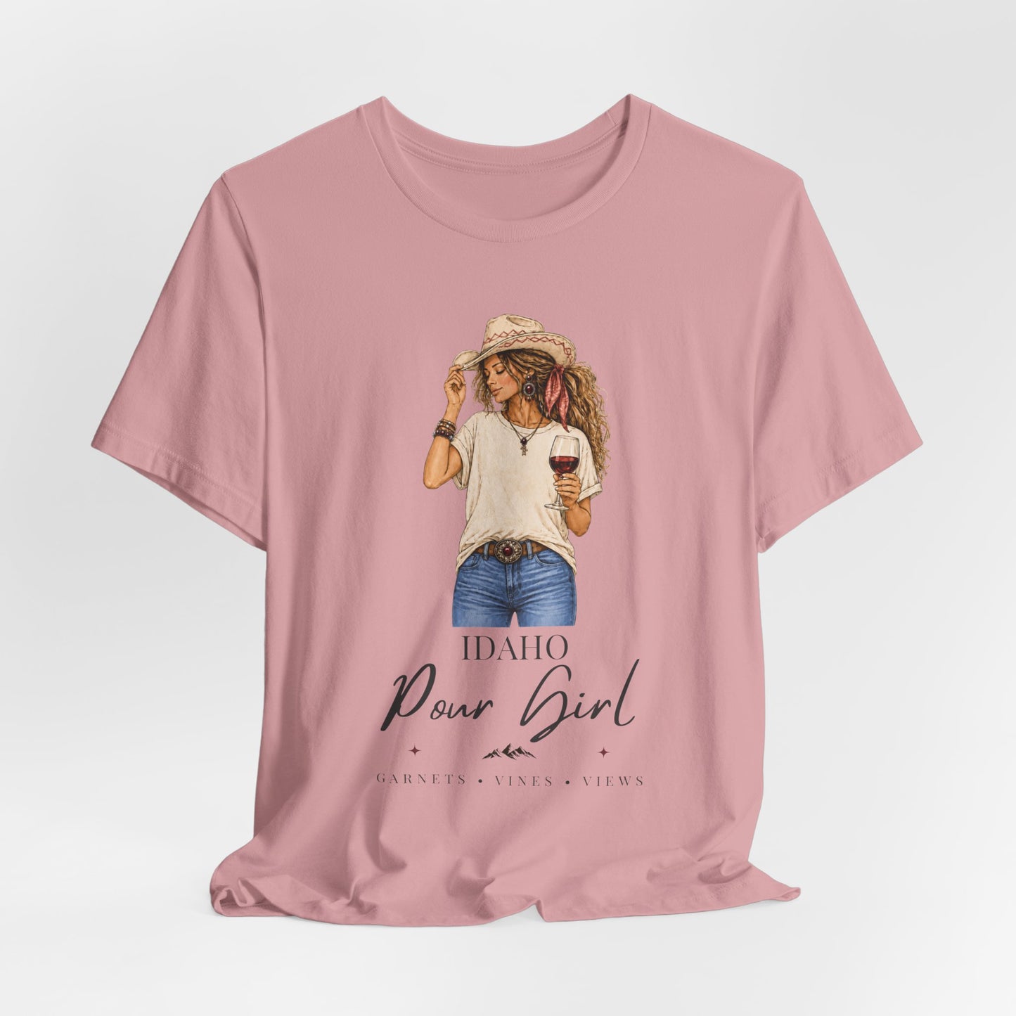 Idaho Pour Girl Tee | Wine Lover Cowgirl Graphic T-Shirt
