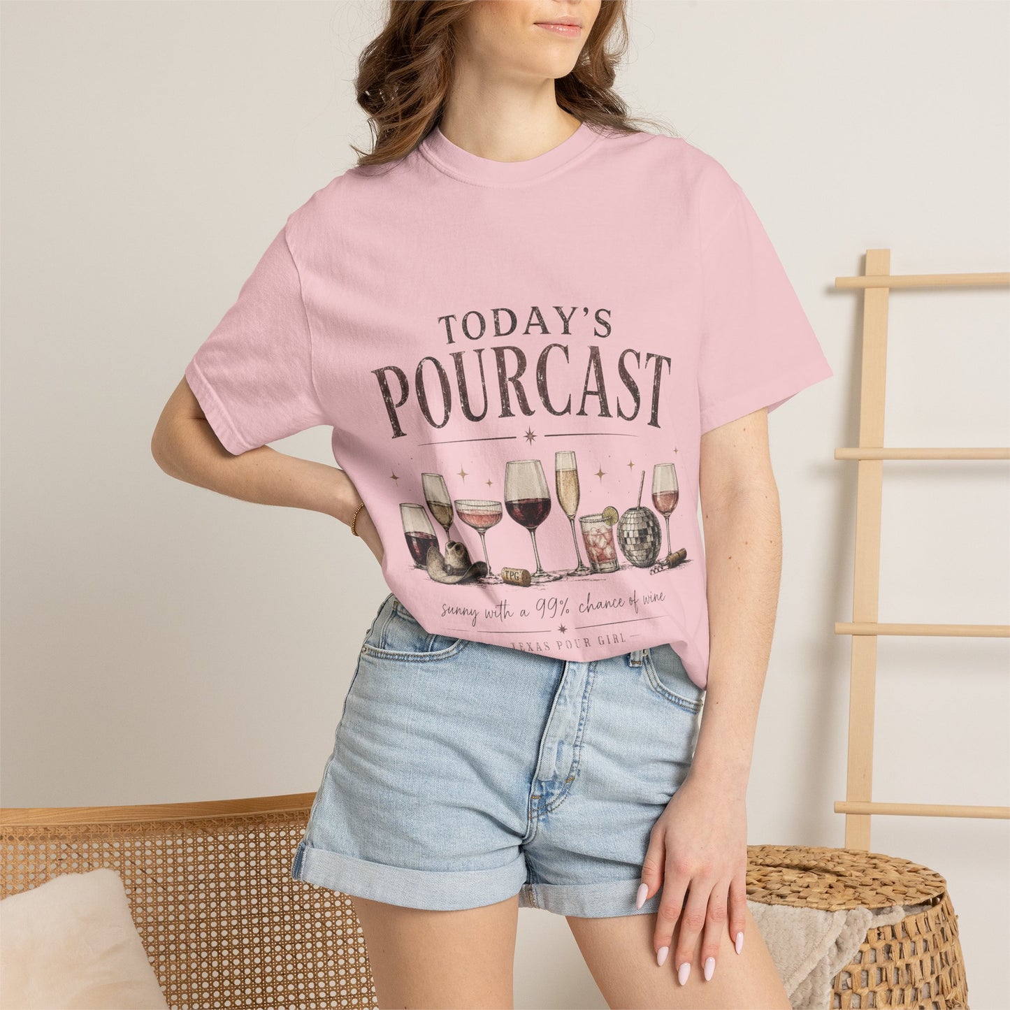 Today's Pourcast Wine T-Shirt | Funny Graphic Tee for Wine Lovers