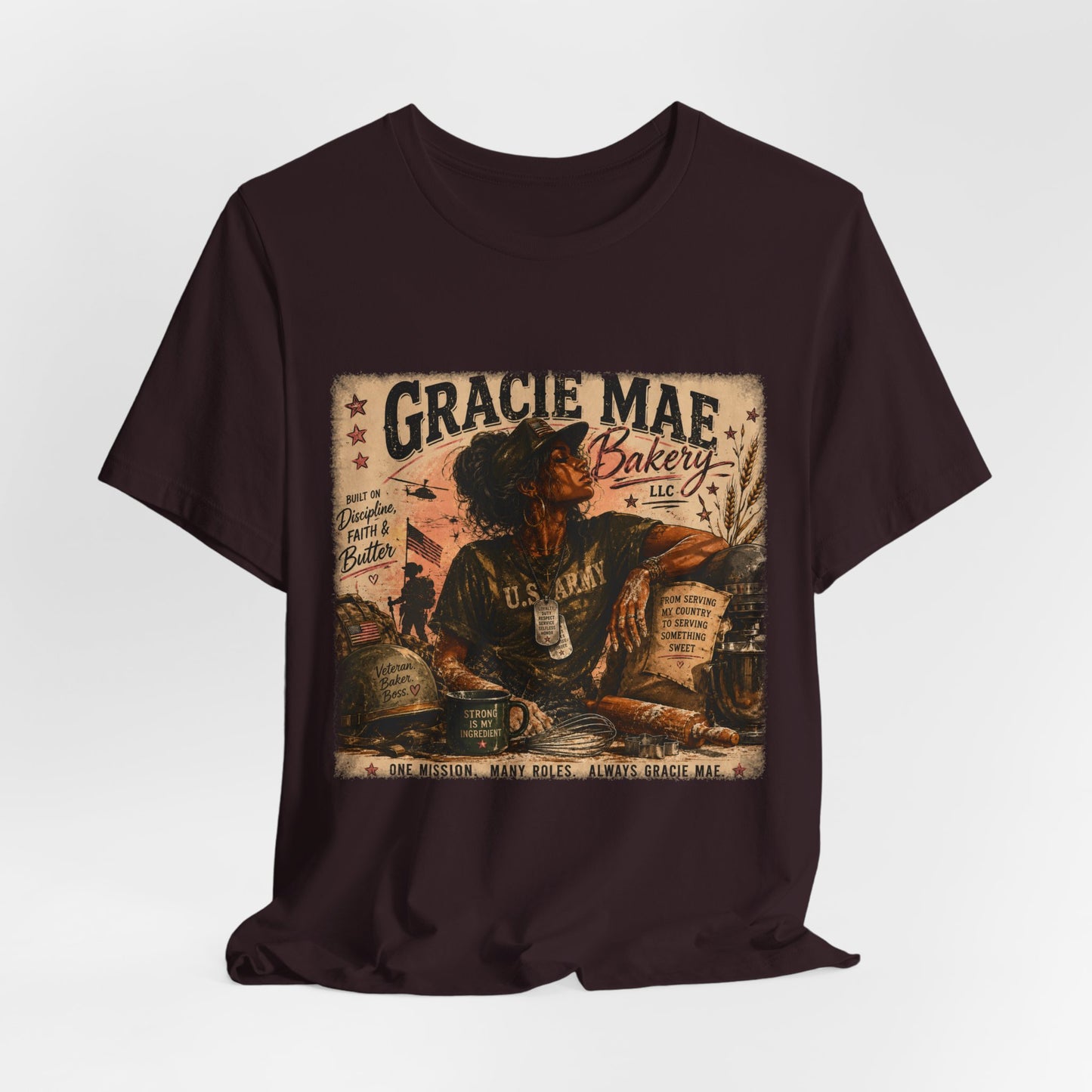 Gracie Mae Bakery Retro Graphic Tee | Stressed Tired Professional Girl