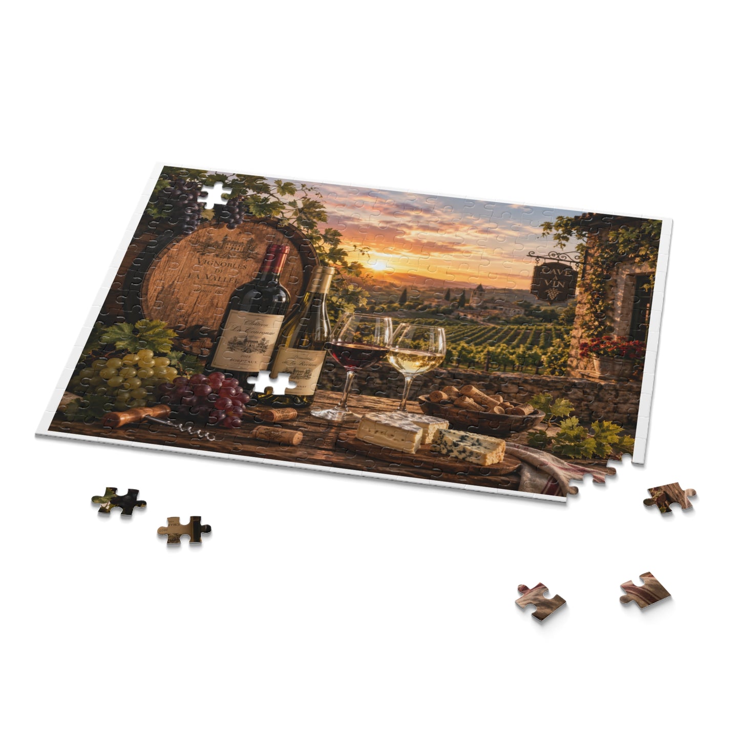 Vineyard Sunset Wine & Cheese Puzzle (500/252/120 Piece)
