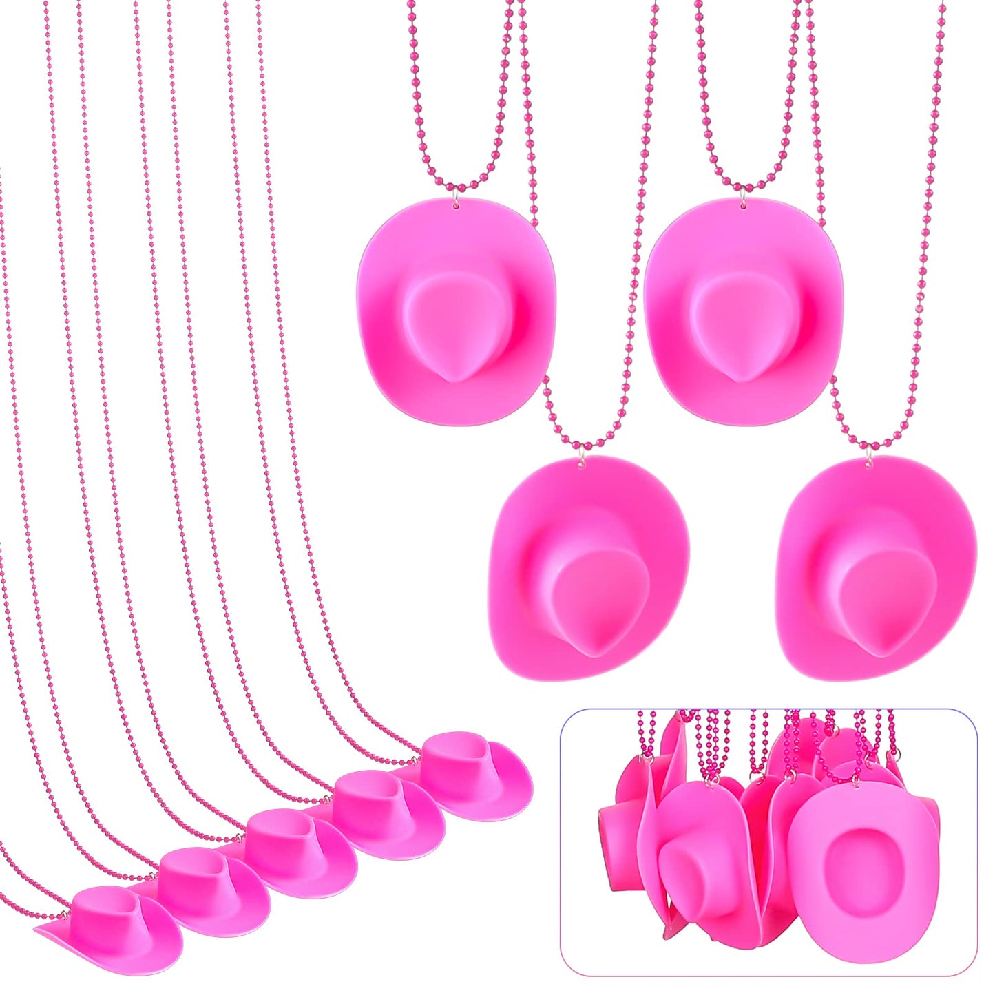 Cowgirl Hat Necklaces 24-Pack | Western Bachelorette Party Favors | Fredericksburg Bachelorette Accessories