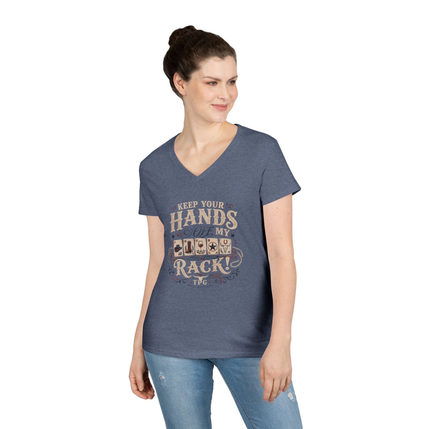 Keep Your Hands Off My Rack Ladies' V-Neck T-Shirt