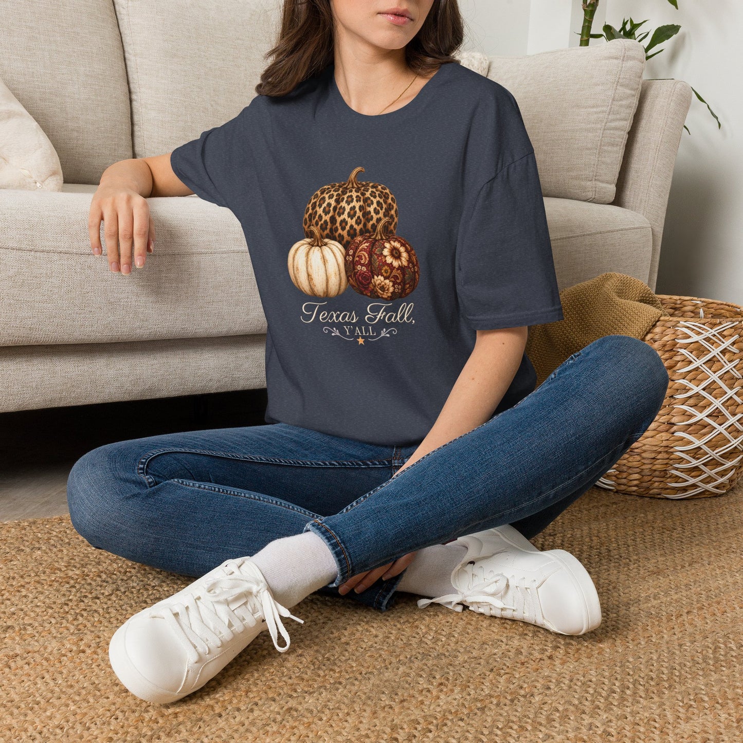 Fall Pumpkin Trio T-Shirt — “Texas Fall Y’all” Autumn Graphic Tee