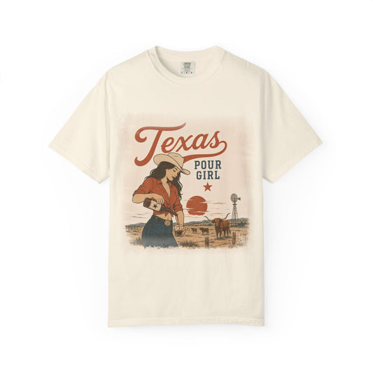 Texas Pour Girl T-Shirt — Retro Cowgirl Graphic Tee