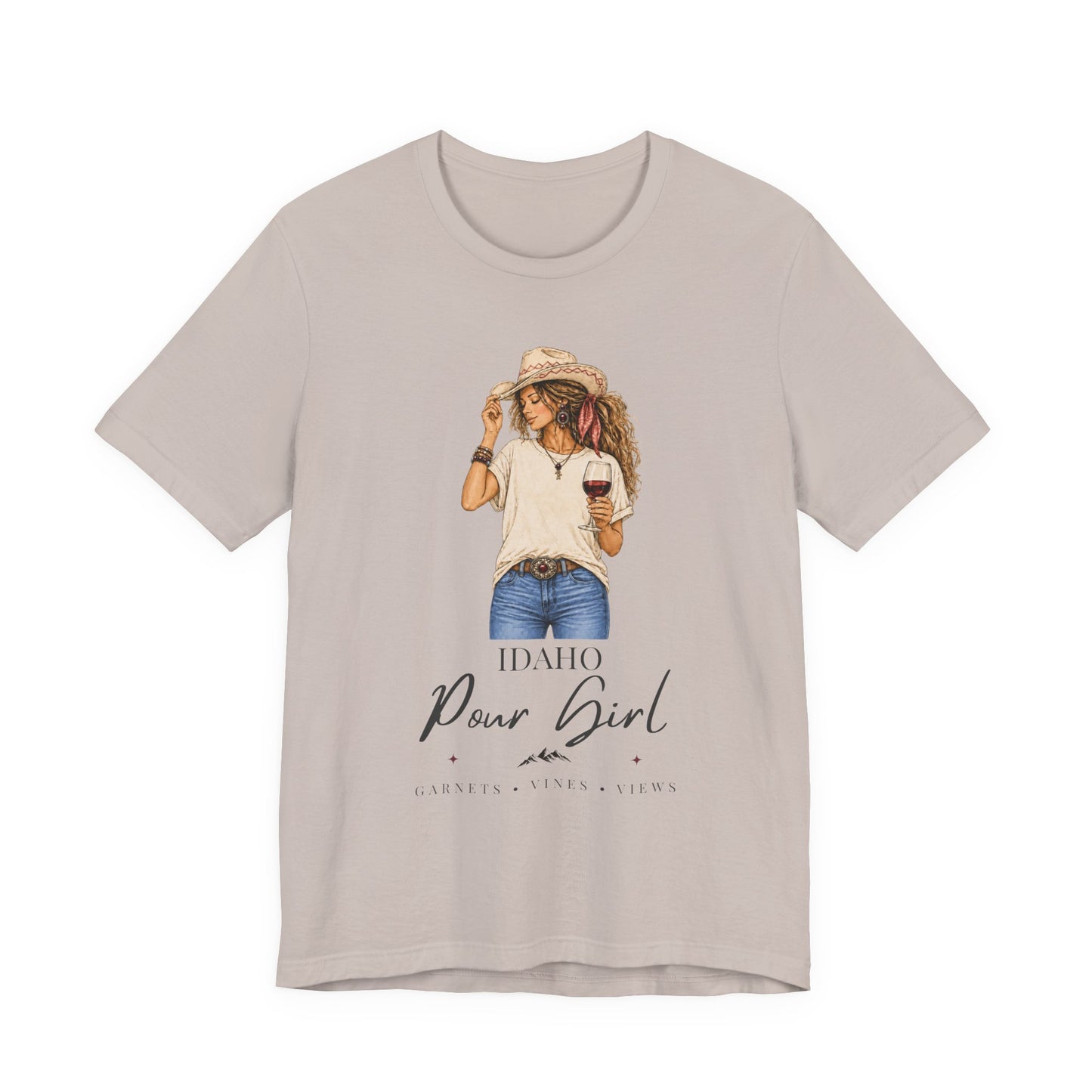 Idaho Pour Girl Tee | Wine Lover Cowgirl Graphic T-Shirt