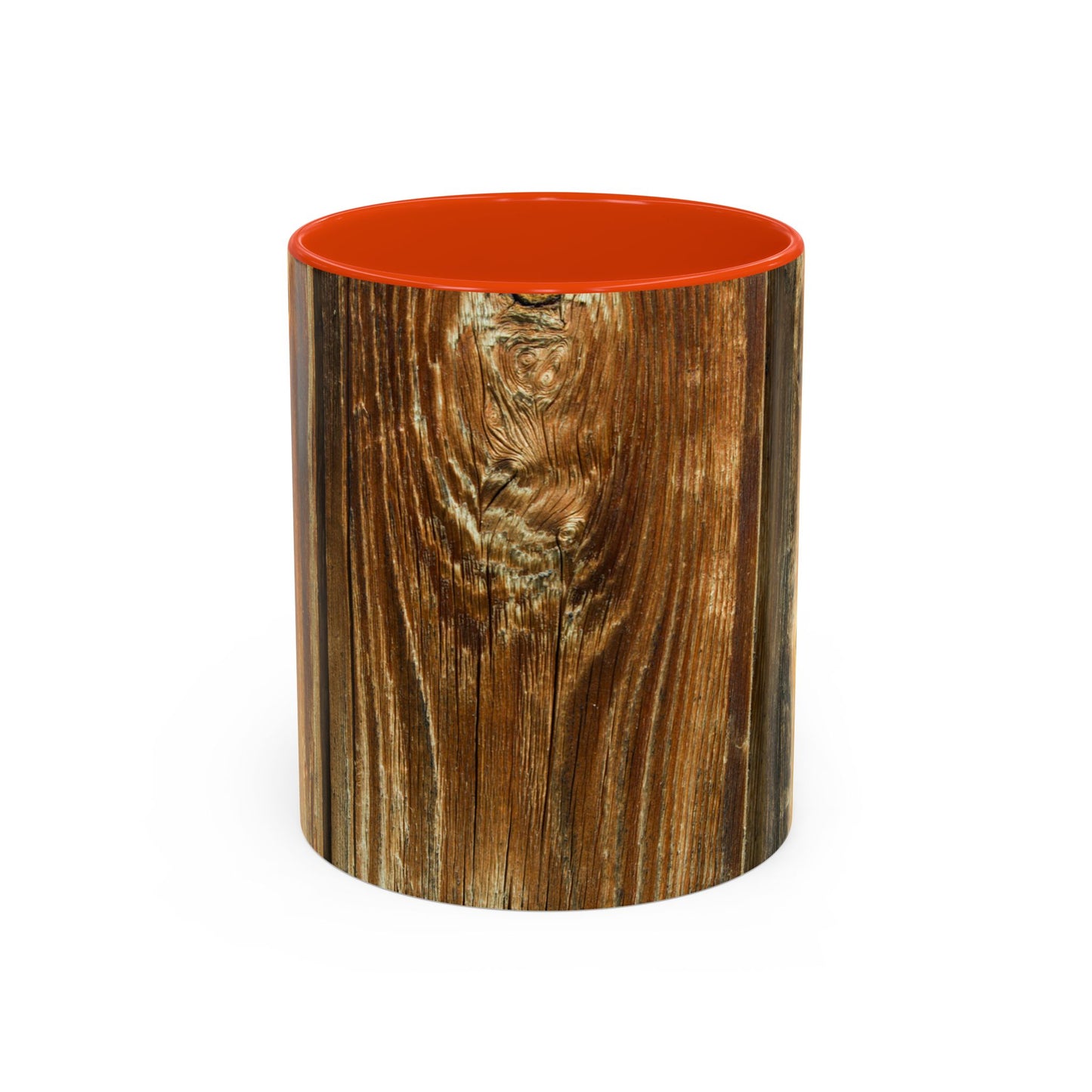 Rustic Wood Grain Coffee Mug — Cozy Cabin 11oz & 15oz (Room for Cream)