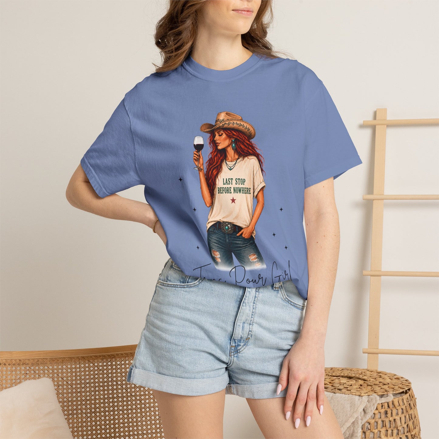 The Redhead | Texas Pour Girl Everyday Girls Tee | Western Wine Shirt Women