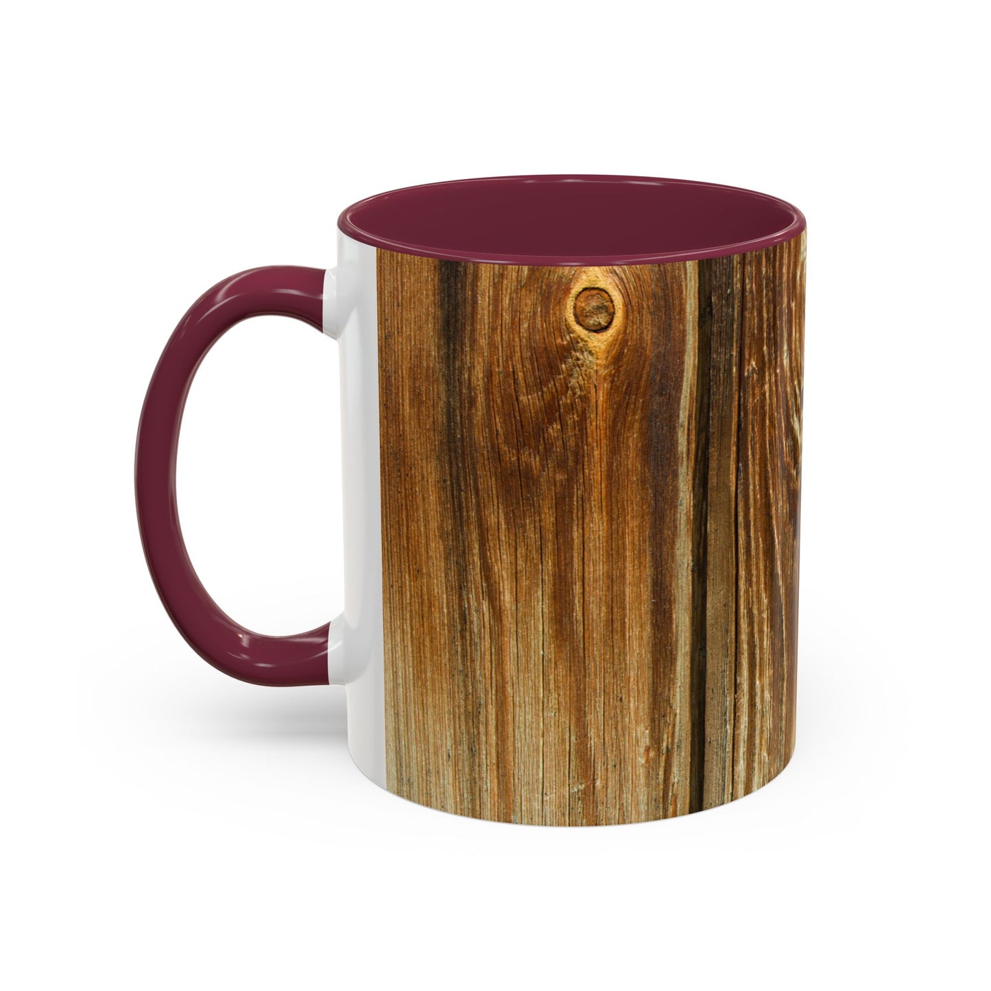 Rustic Wood Grain Coffee Mug — Cozy Cabin 11oz & 15oz (Room for Cream)