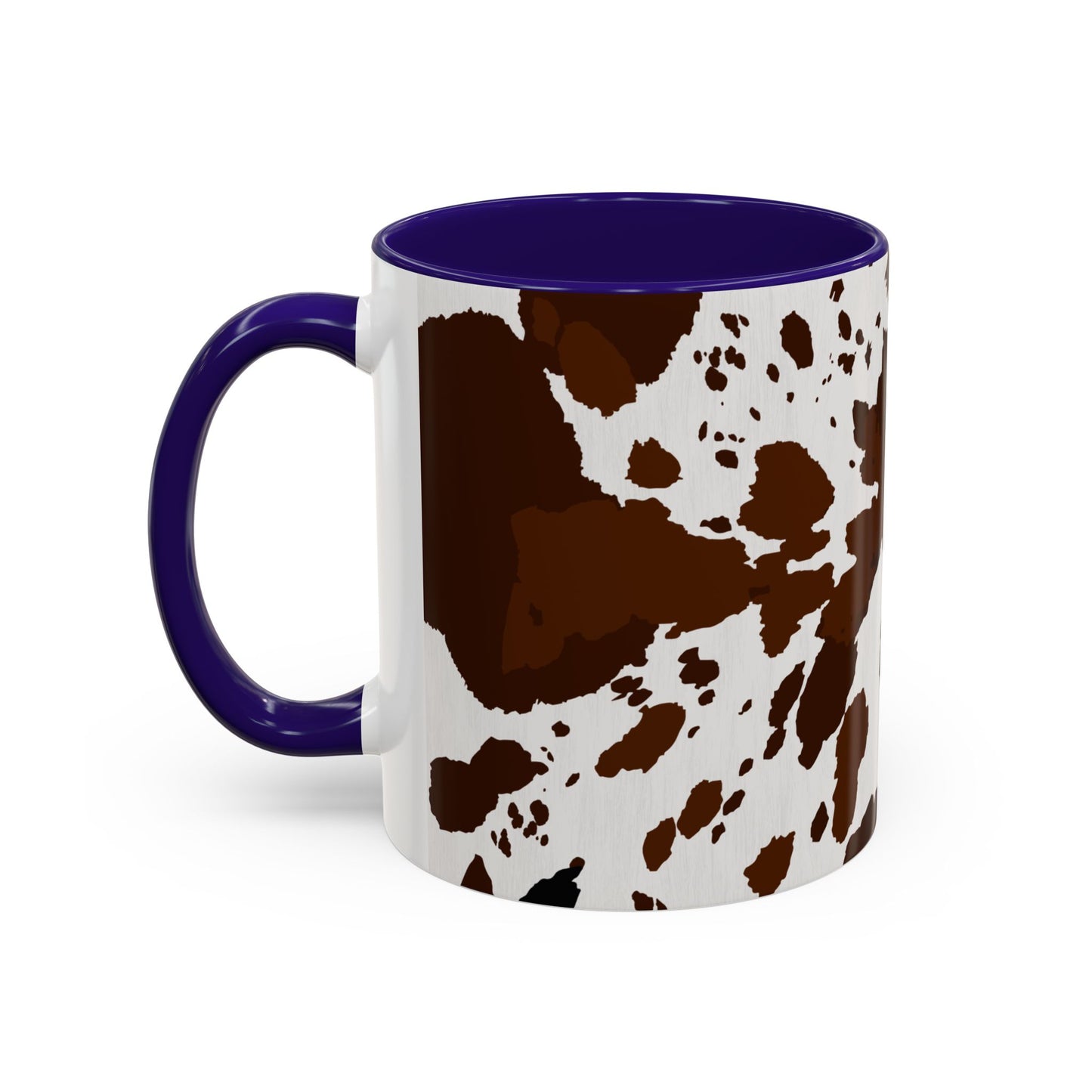 Cow Print Coffee Mug — Brown Cowhide Pattern Ceramic Mug (11oz & 15oz)