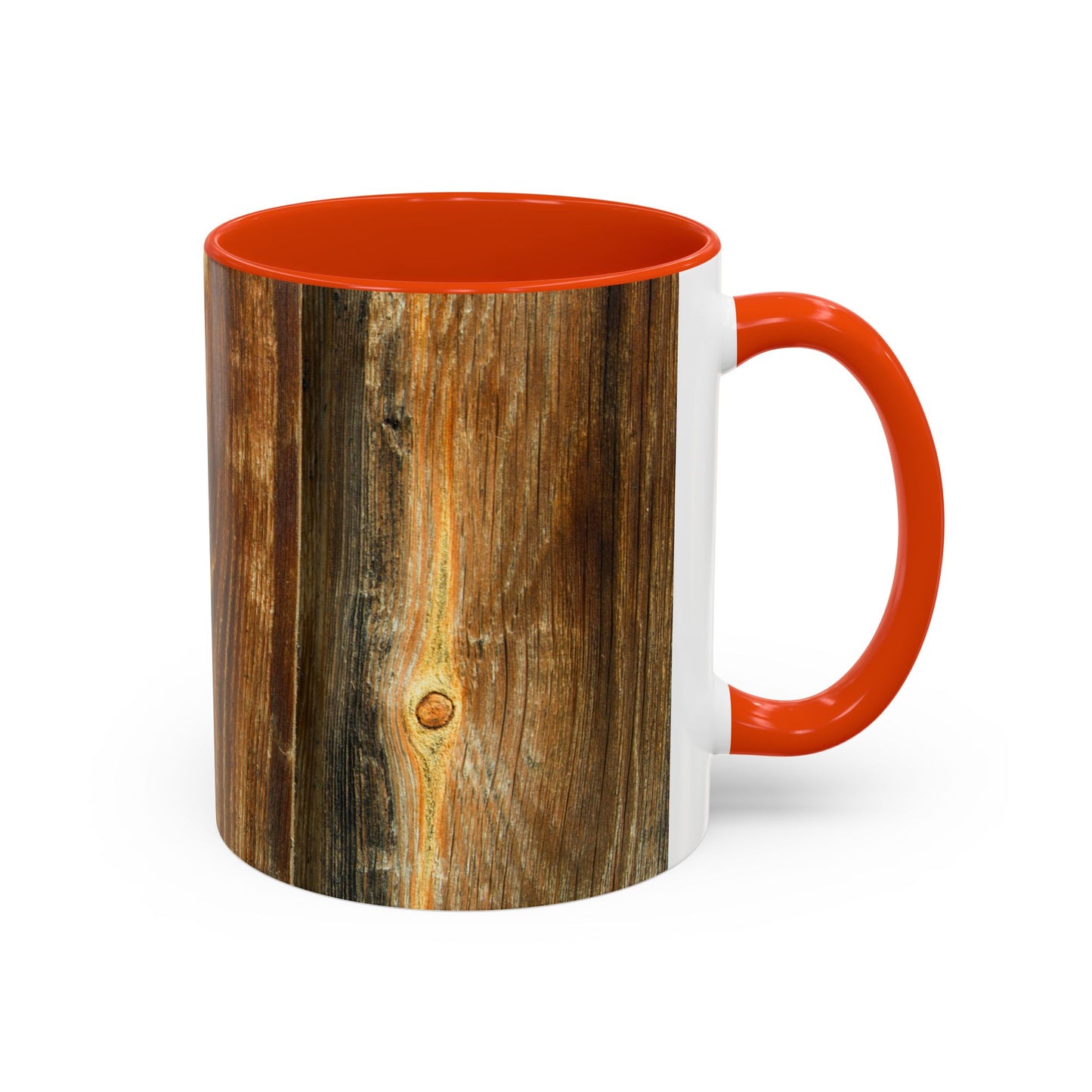 Rustic Wood Grain Coffee Mug — Cozy Cabin 11oz & 15oz (Room for Cream)
