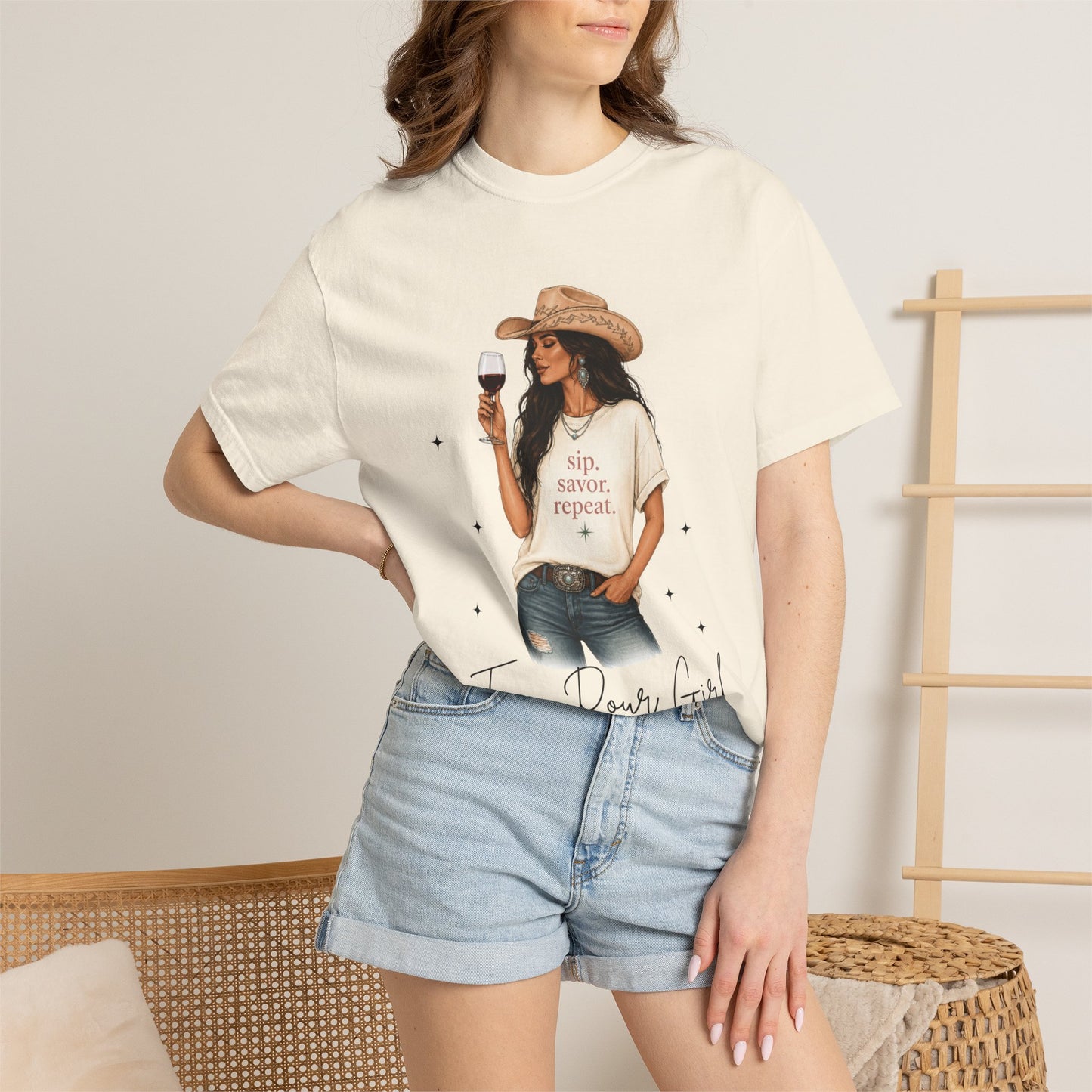 The Brunette | Texas Pour Girl Everyday Girls Tee | Western Wine Shirt Women