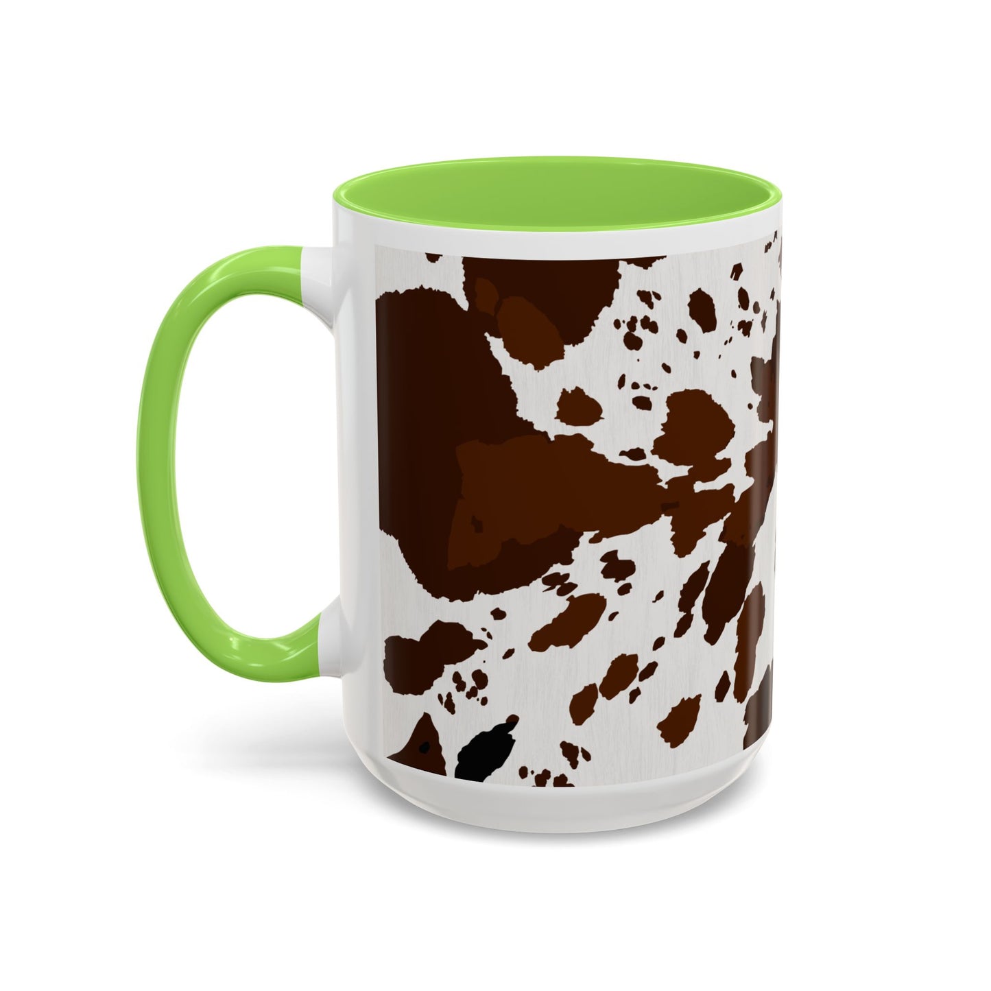 Cow Print Coffee Mug — Brown Cowhide Pattern Ceramic Mug (11oz & 15oz)