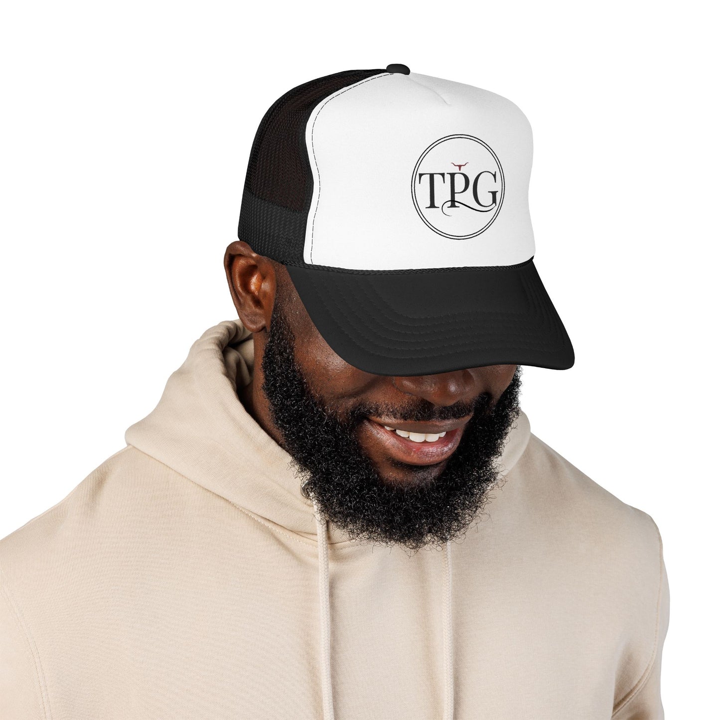 TPG Logo Trucker Hat — Vintage TPG Emblem Foam Cap