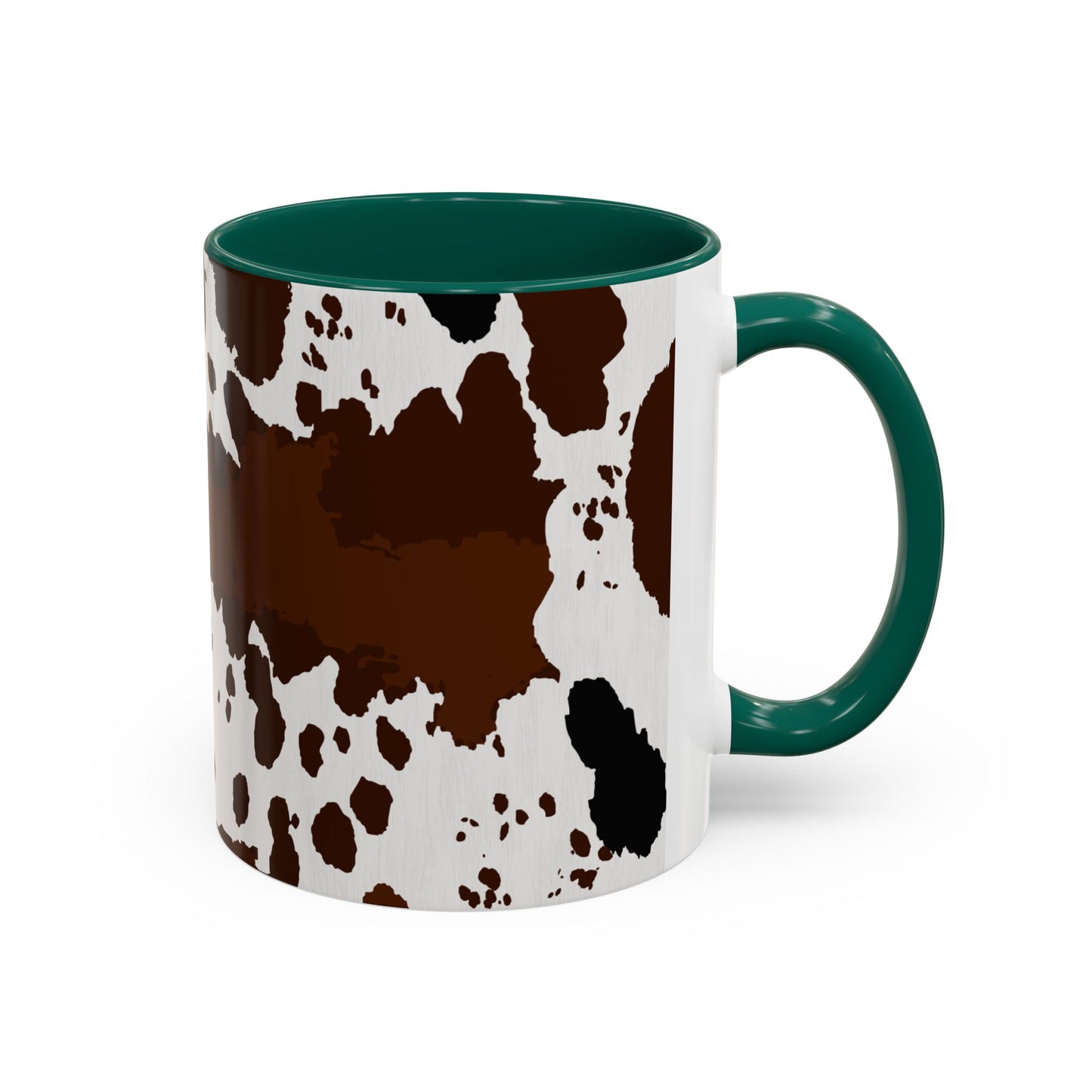 Cow Print Coffee Mug — Brown Cowhide Pattern Ceramic Mug (11oz & 15oz)