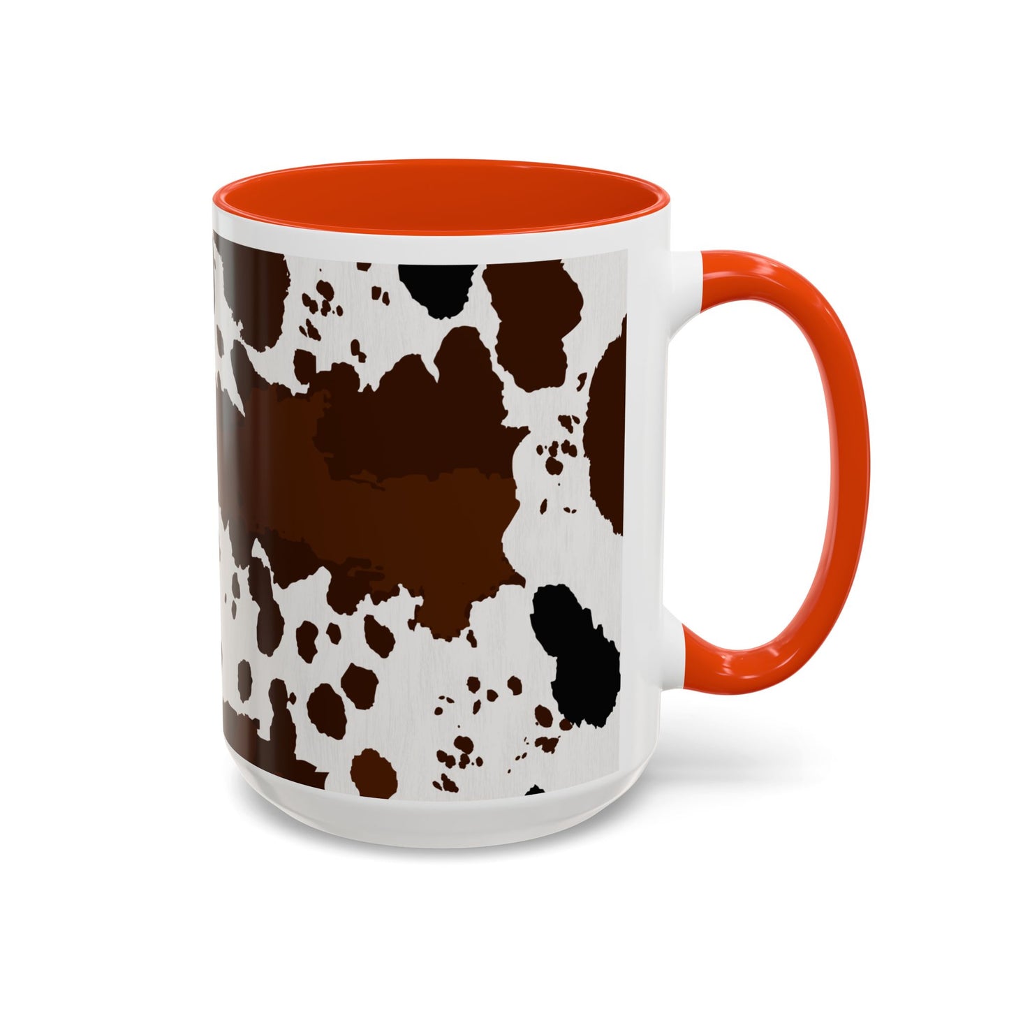 Cow Print Coffee Mug — Brown Cowhide Pattern Ceramic Mug (11oz & 15oz)
