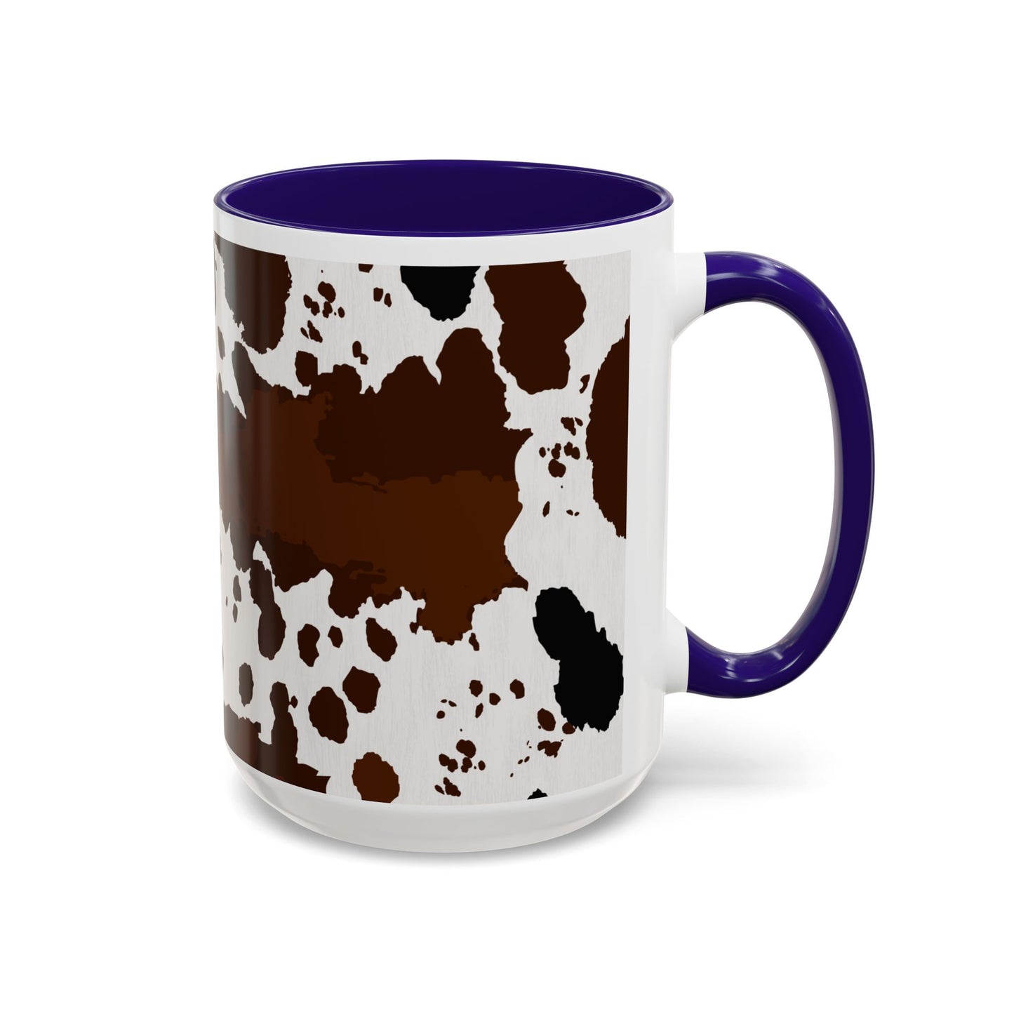 Cow Print Coffee Mug — Brown Cowhide Pattern Ceramic Mug (11oz & 15oz)