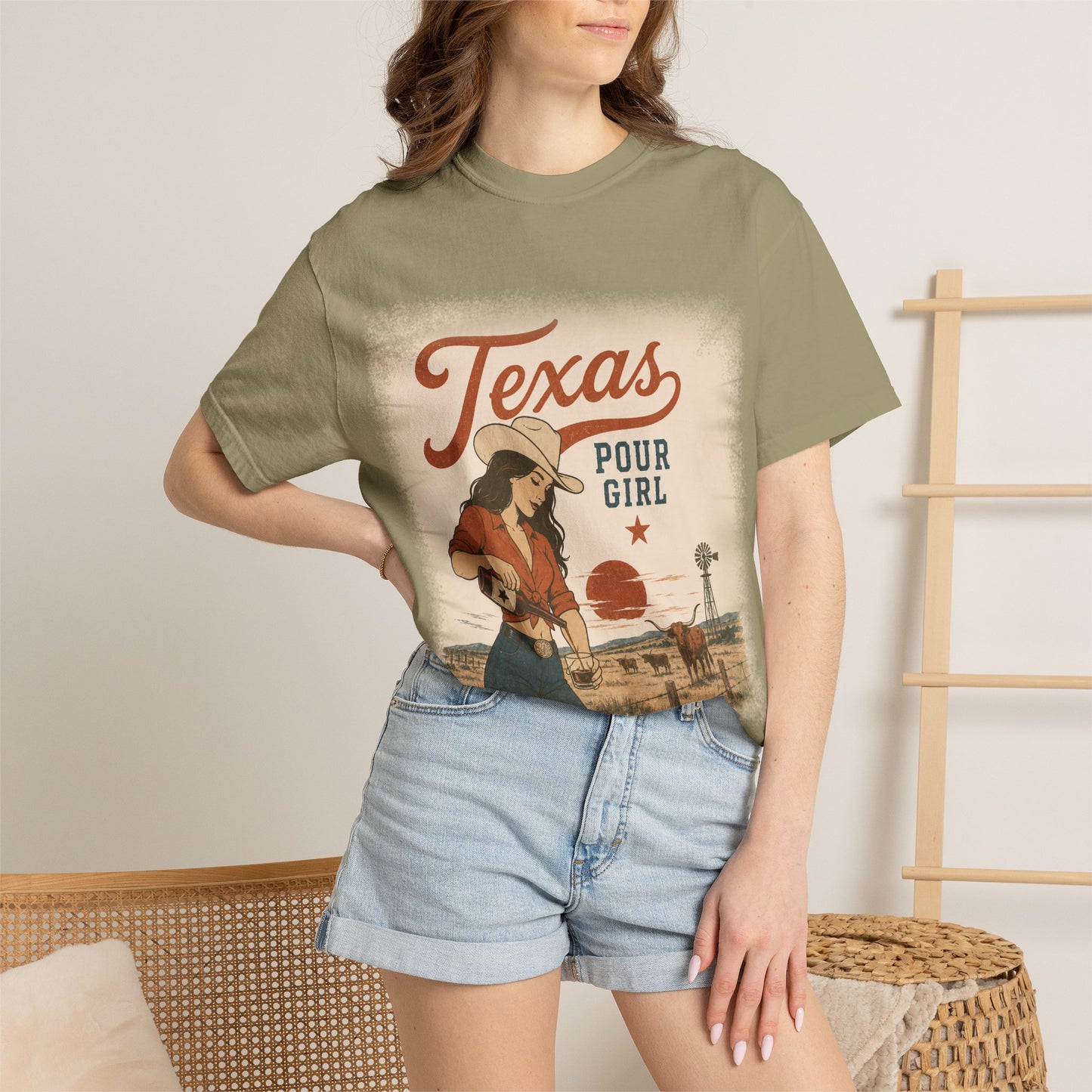 Texas Pour Girl T-Shirt — Retro Cowgirl Graphic Tee