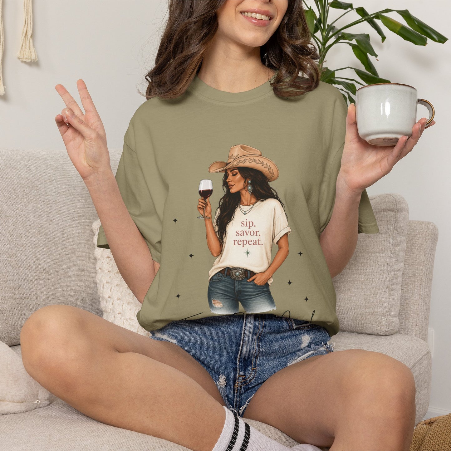 The Brunette | Texas Pour Girl Everyday Girls Tee | Western Wine Shirt Women
