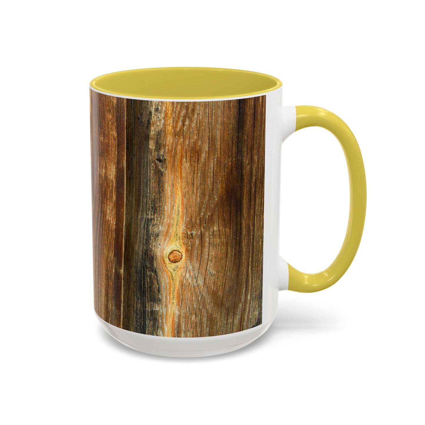 Rustic Wood Grain Coffee Mug — Cozy Cabin 11oz & 15oz (Room for Cream)