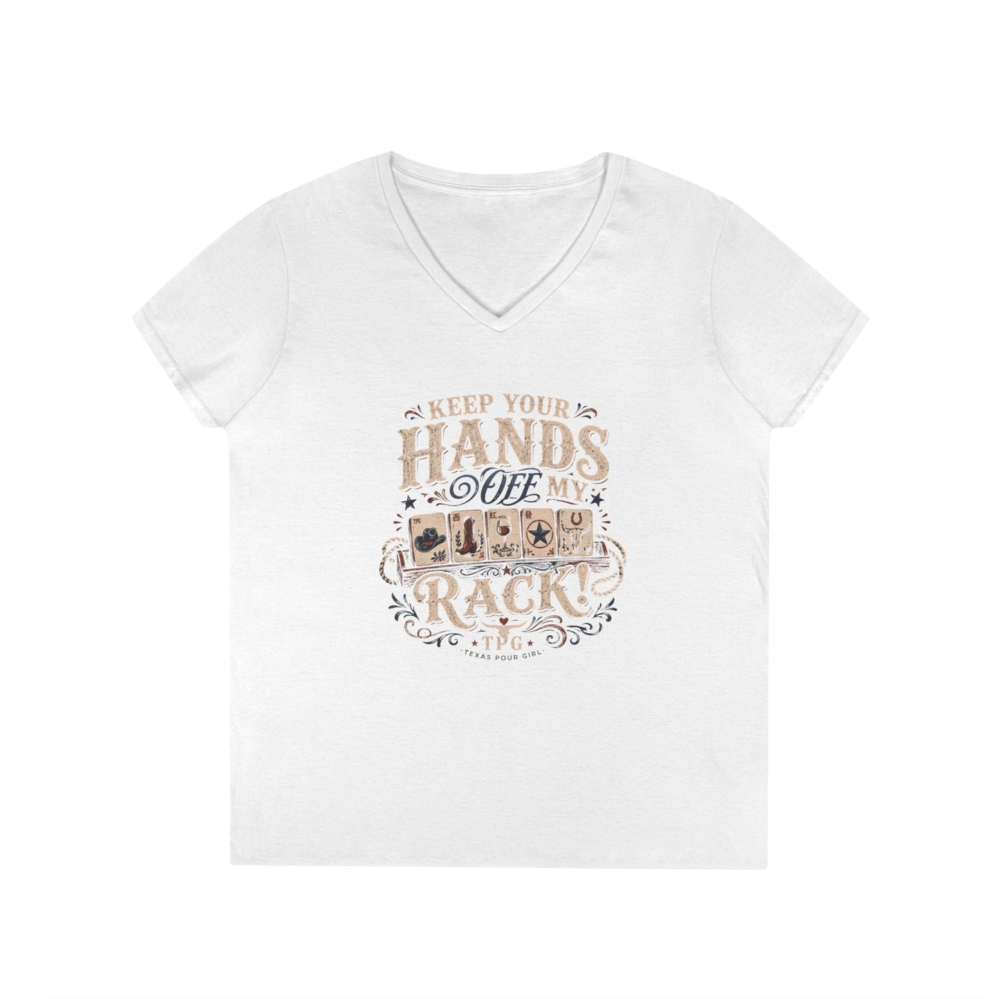 Keep Your Hands Off My Rack Ladies' V-Neck T-Shirt