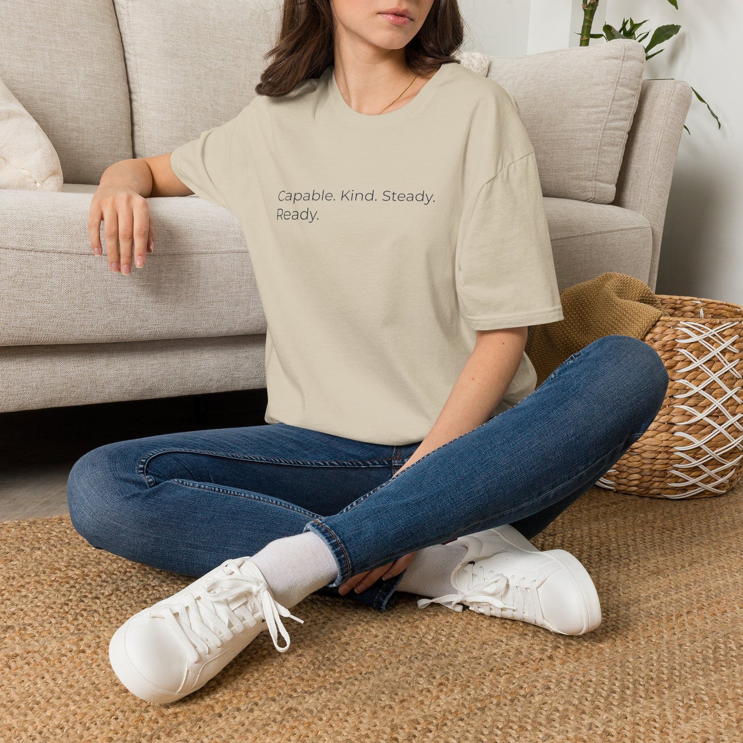 Capable. Kind. Steady. Ready. — Sweet Motivational T-Shirt for Parents Raising Sons