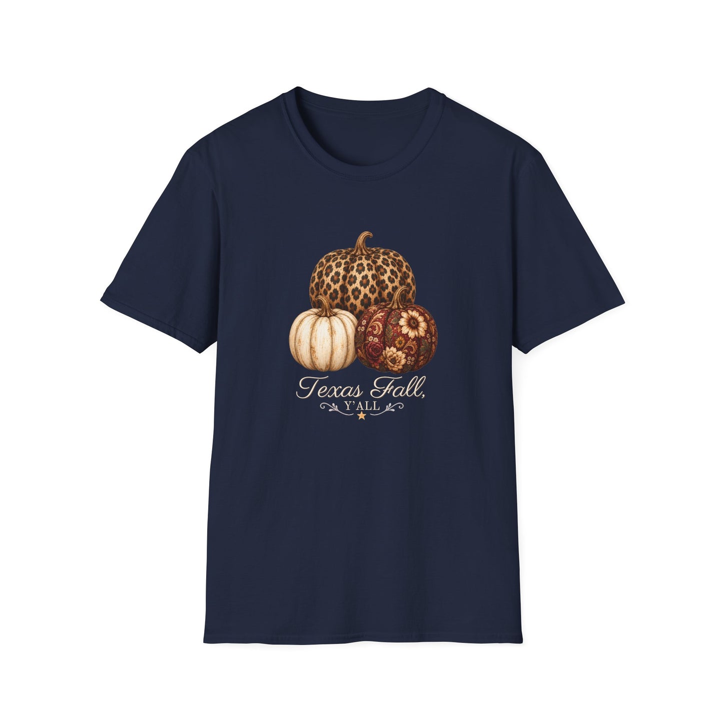 Fall Pumpkin Trio T-Shirt — “Texas Fall Y’all” Autumn Graphic Tee