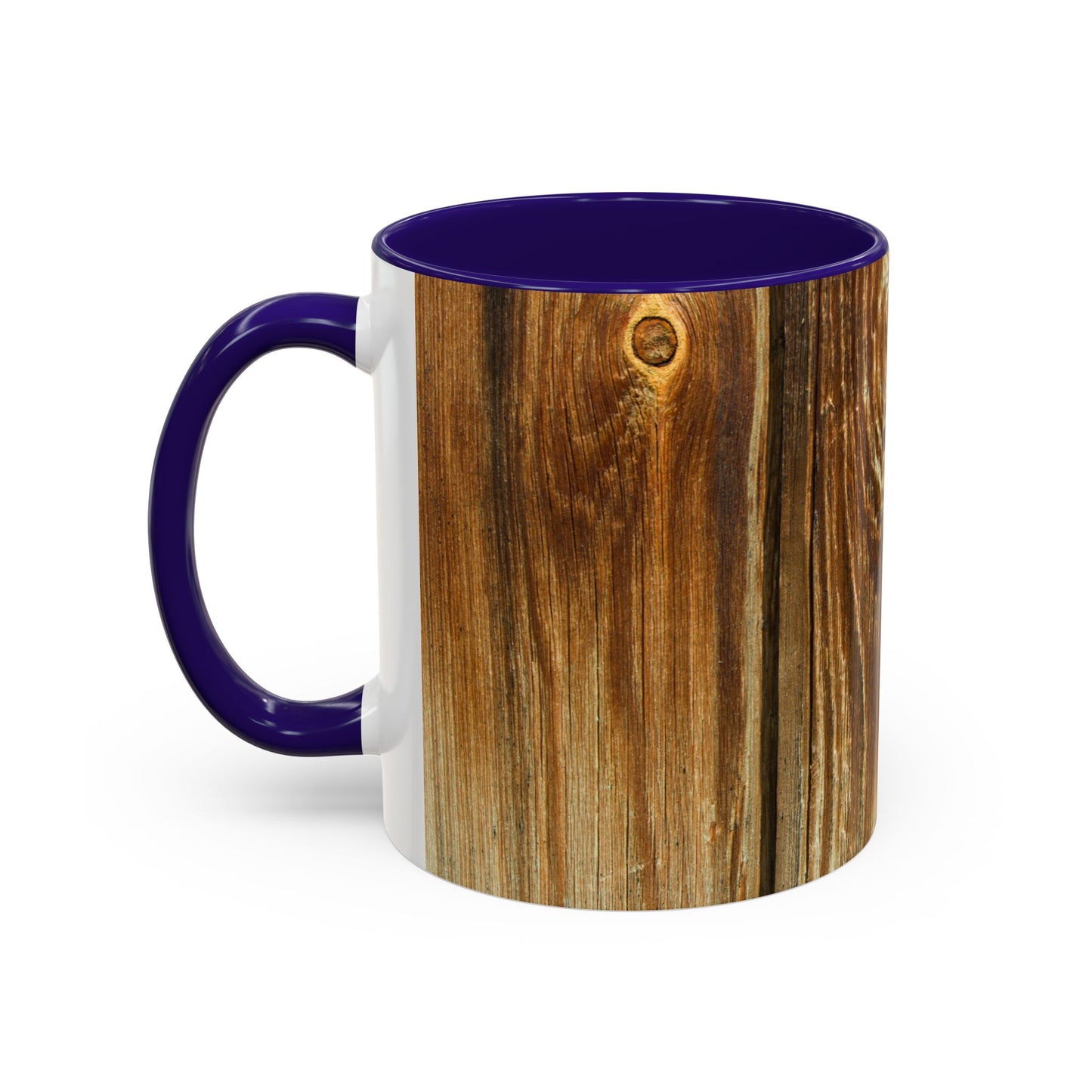 Rustic Wood Grain Coffee Mug — Cozy Cabin 11oz & 15oz (Room for Cream)