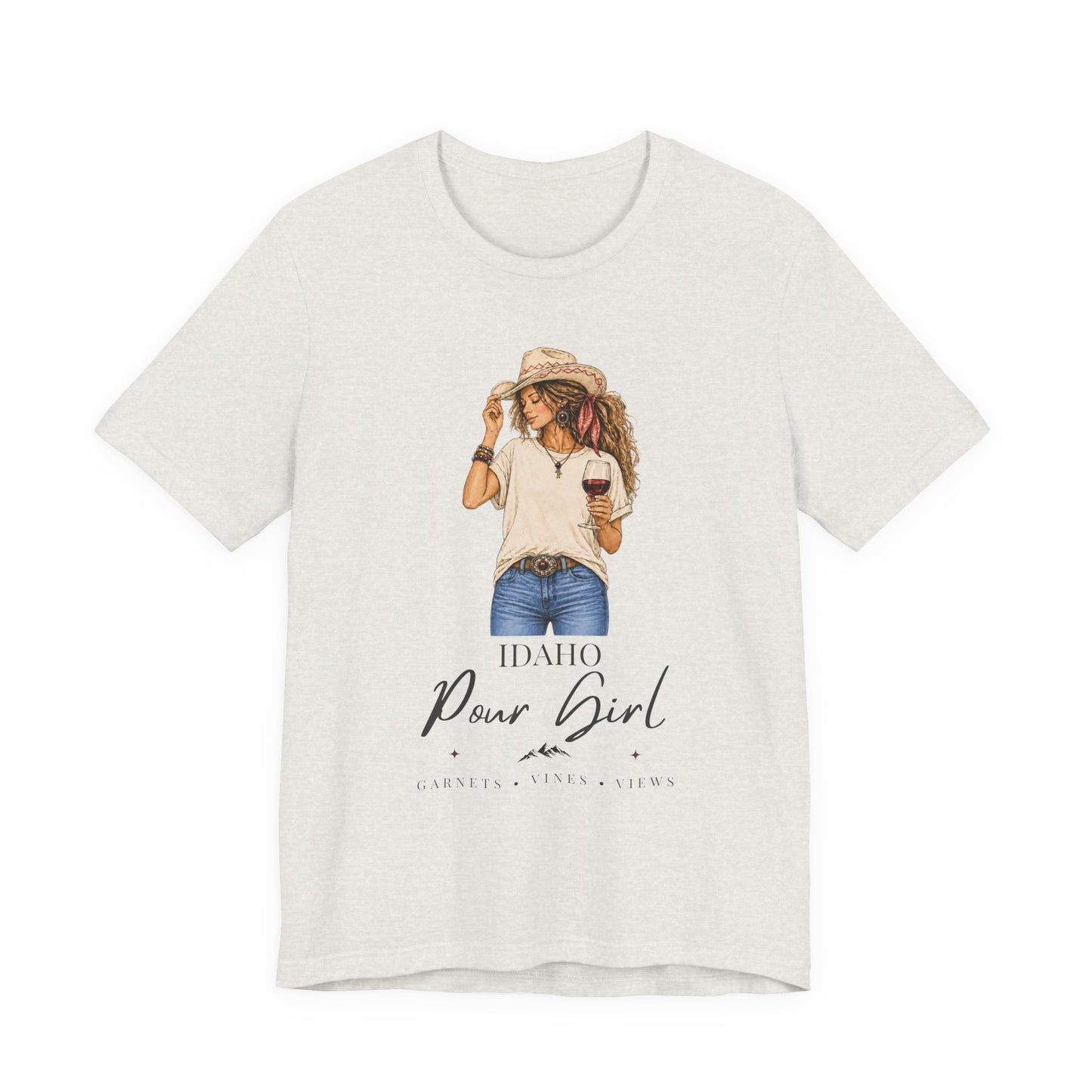 Idaho Pour Girl Tee | Wine Lover Cowgirl Graphic T-Shirt
