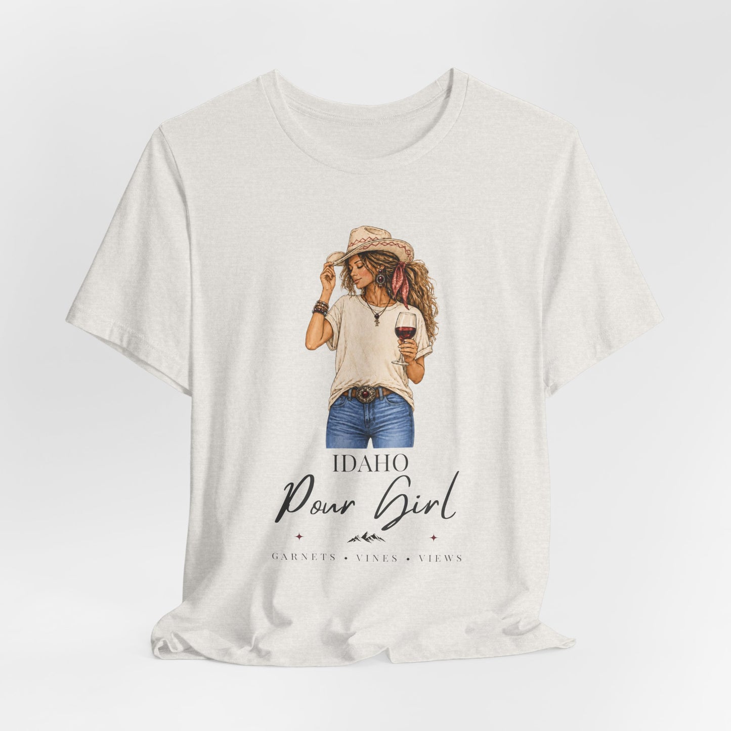 Idaho Pour Girl Tee | Wine Lover Cowgirl Graphic T-Shirt