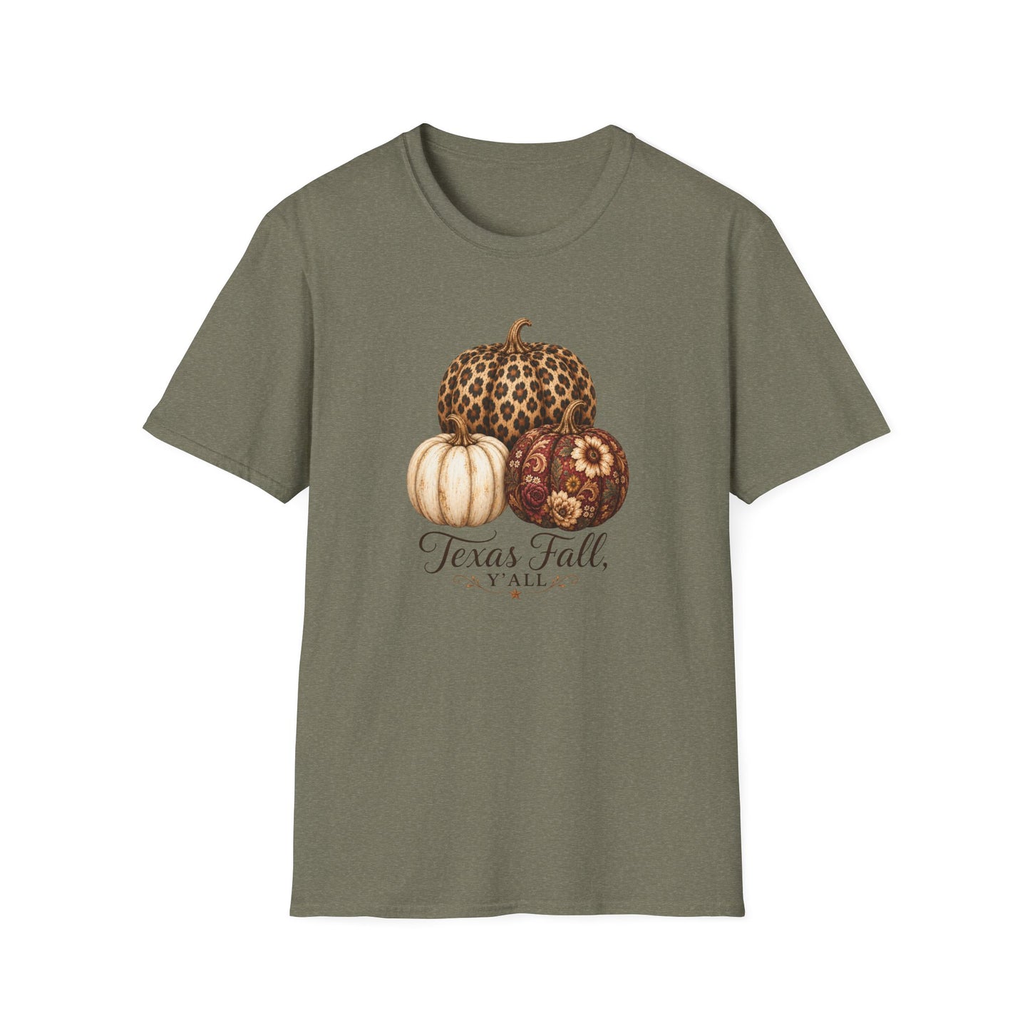 Fall Pumpkin Trio T-Shirt — “Texas Fall Y’all” Autumn Graphic Tee