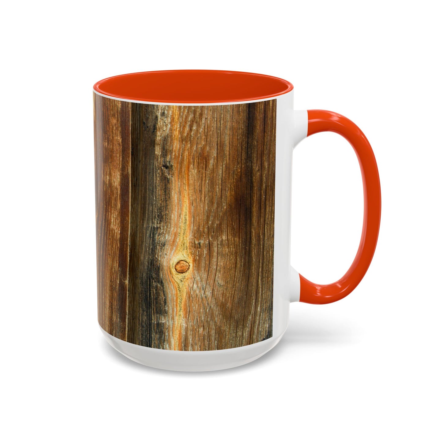 Rustic Wood Grain Coffee Mug — Cozy Cabin 11oz & 15oz (Room for Cream)