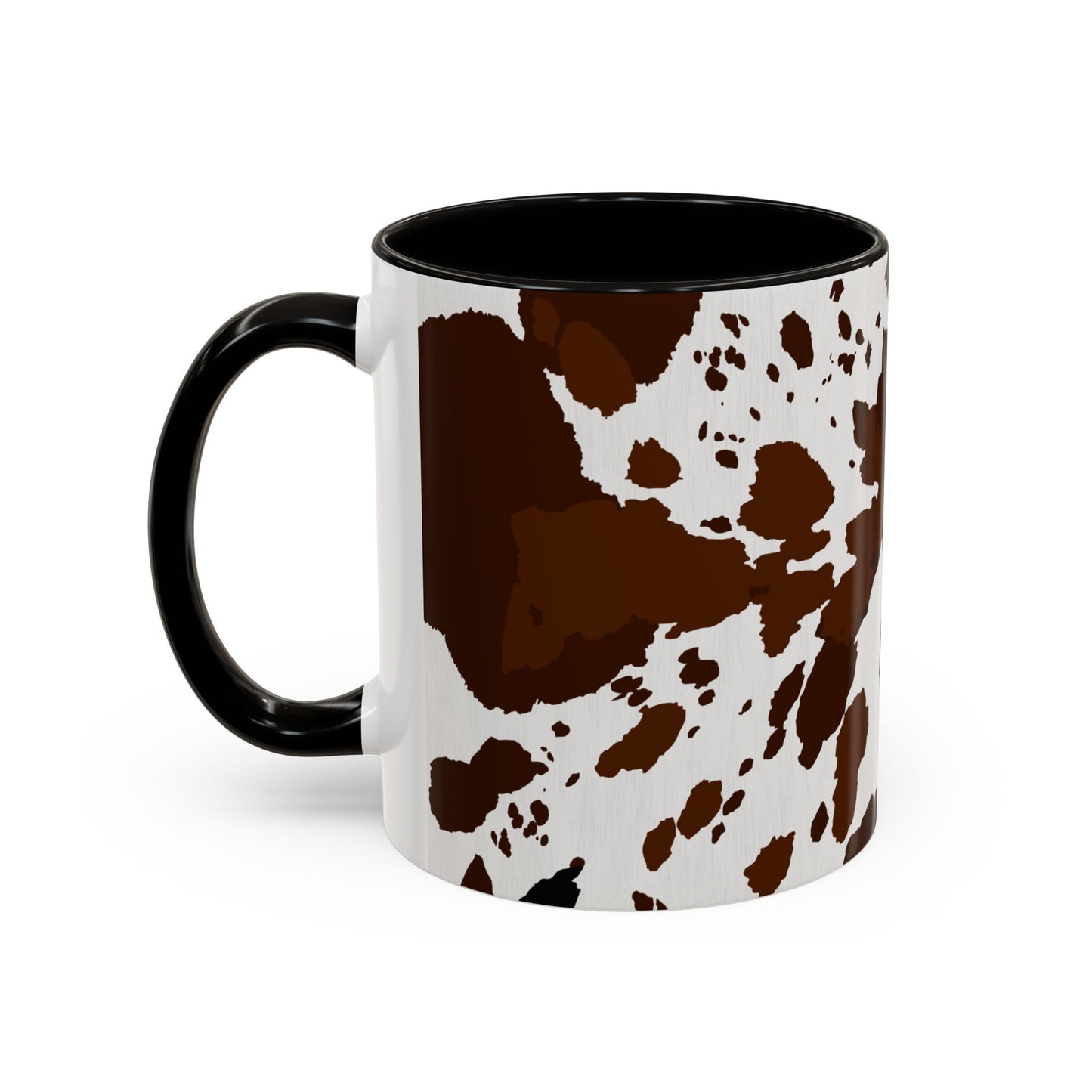 Cow Print Coffee Mug — Brown Cowhide Pattern Ceramic Mug (11oz & 15oz)
