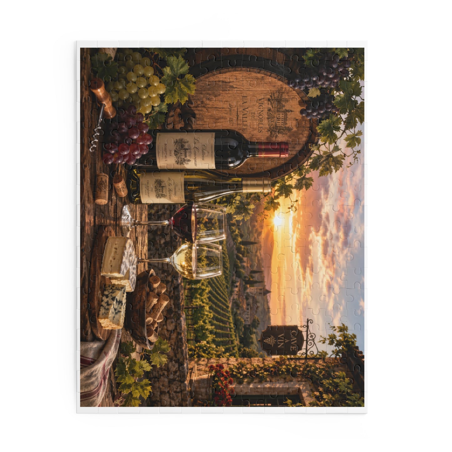Vineyard Sunset Wine & Cheese Puzzle (500/252/120 Piece)