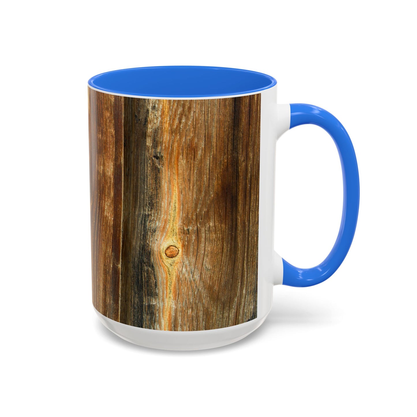 Rustic Wood Grain Coffee Mug — Cozy Cabin 11oz & 15oz (Room for Cream)