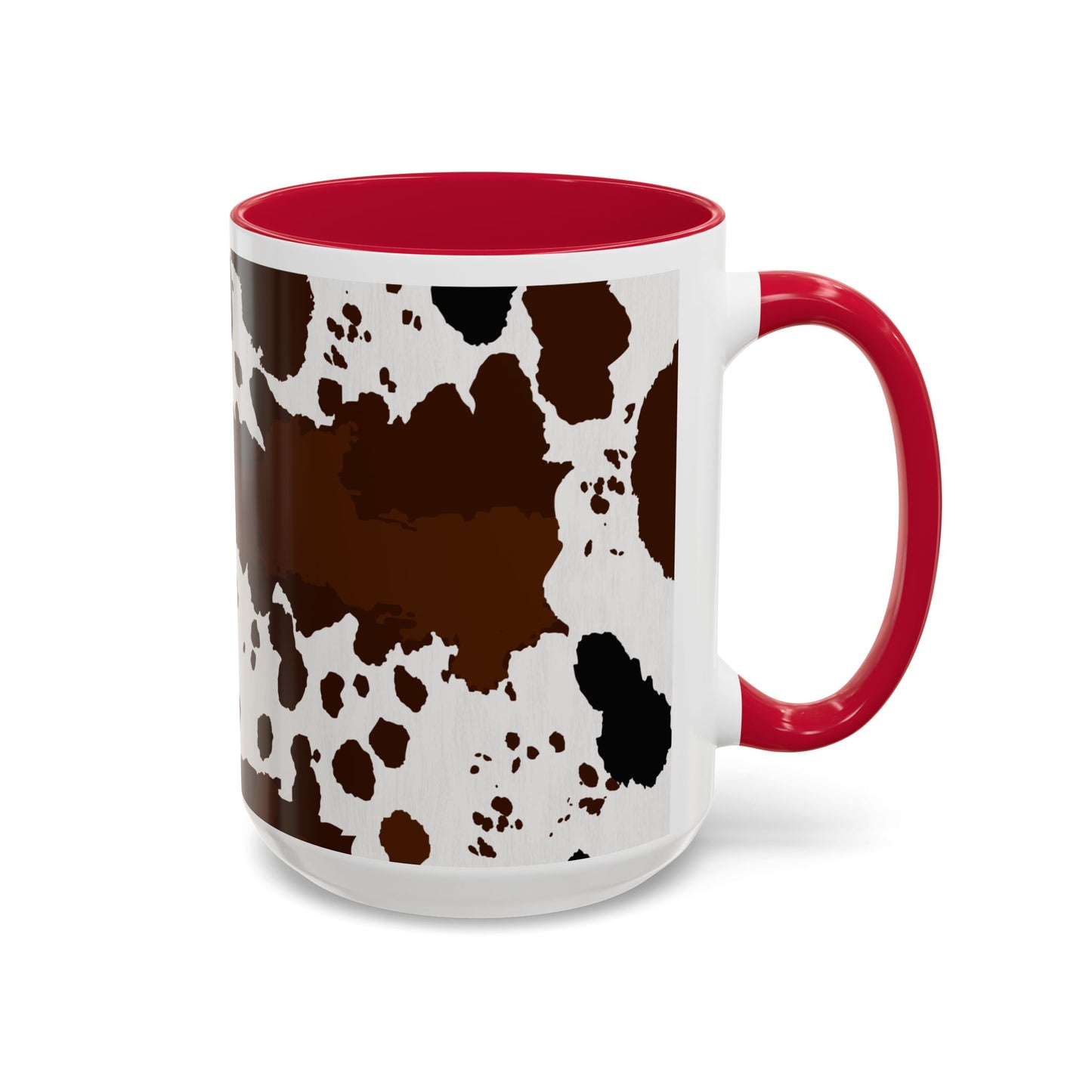 Cow Print Coffee Mug — Brown Cowhide Pattern Ceramic Mug (11oz & 15oz)