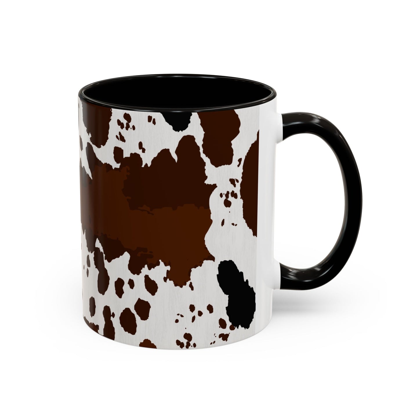 Cow Print Coffee Mug — Brown Cowhide Pattern Ceramic Mug (11oz & 15oz)