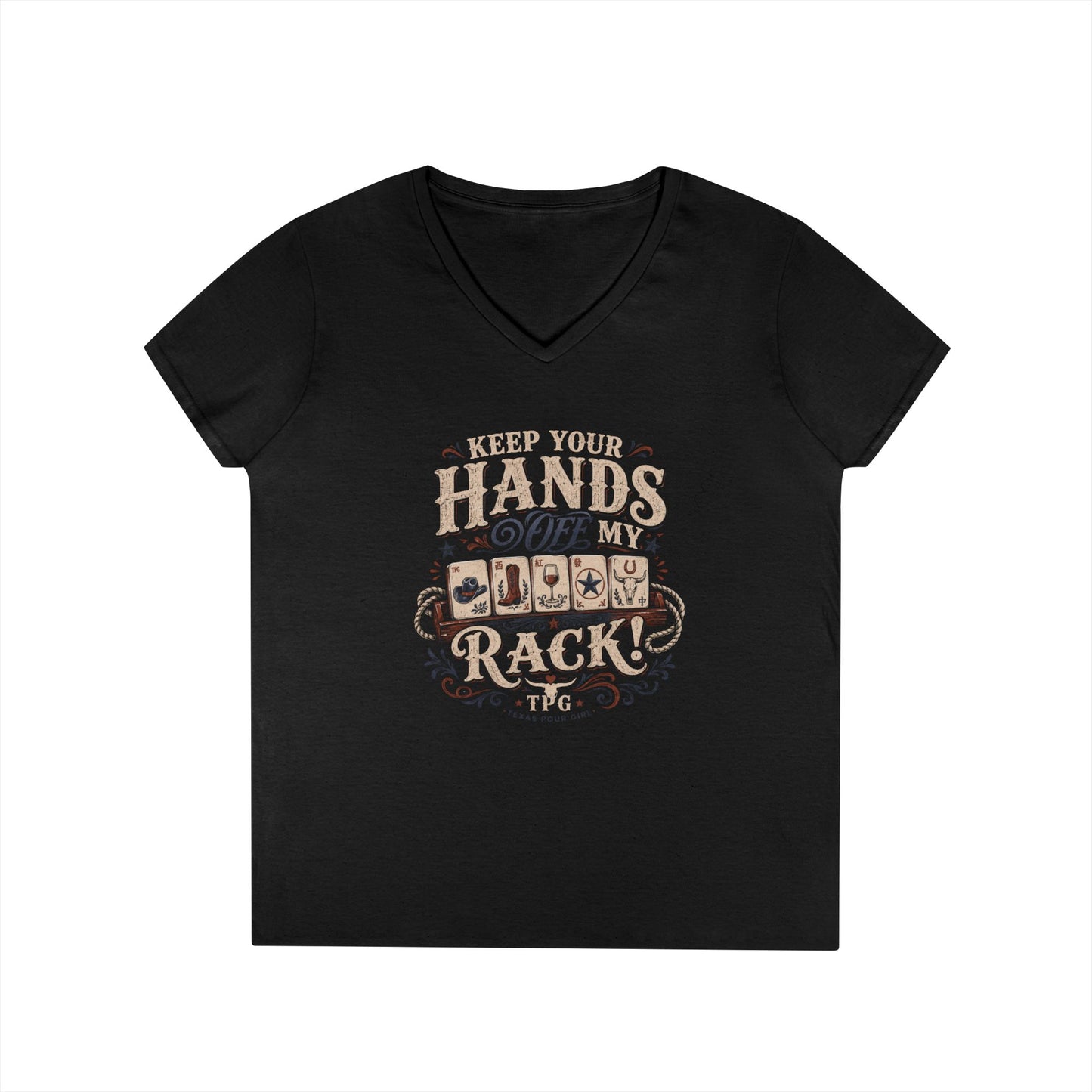 Keep Your Hands Off My Rack Ladies' V-Neck T-Shirt