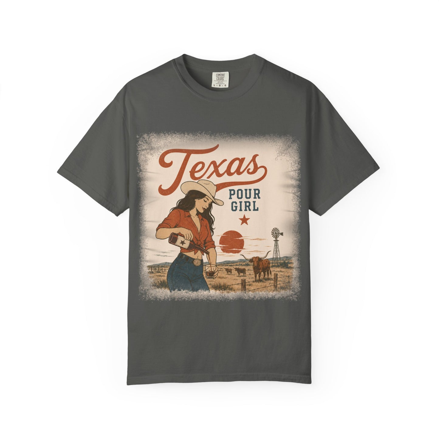 Texas Pour Girl T-Shirt — Retro Cowgirl Graphic Tee