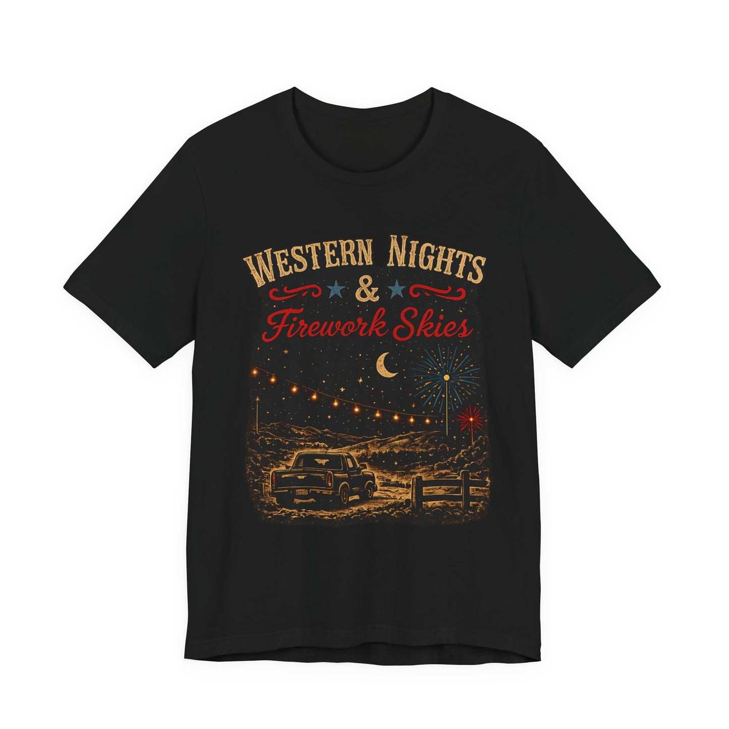 Texas Pour Girl Tee — TPG Western Nights & Firework Skies
