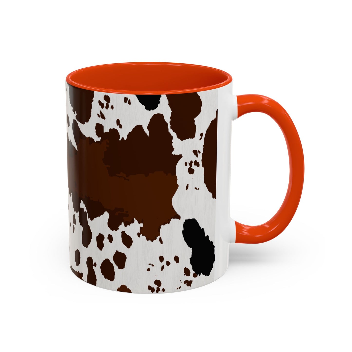 Cow Print Coffee Mug — Brown Cowhide Pattern Ceramic Mug (11oz & 15oz)