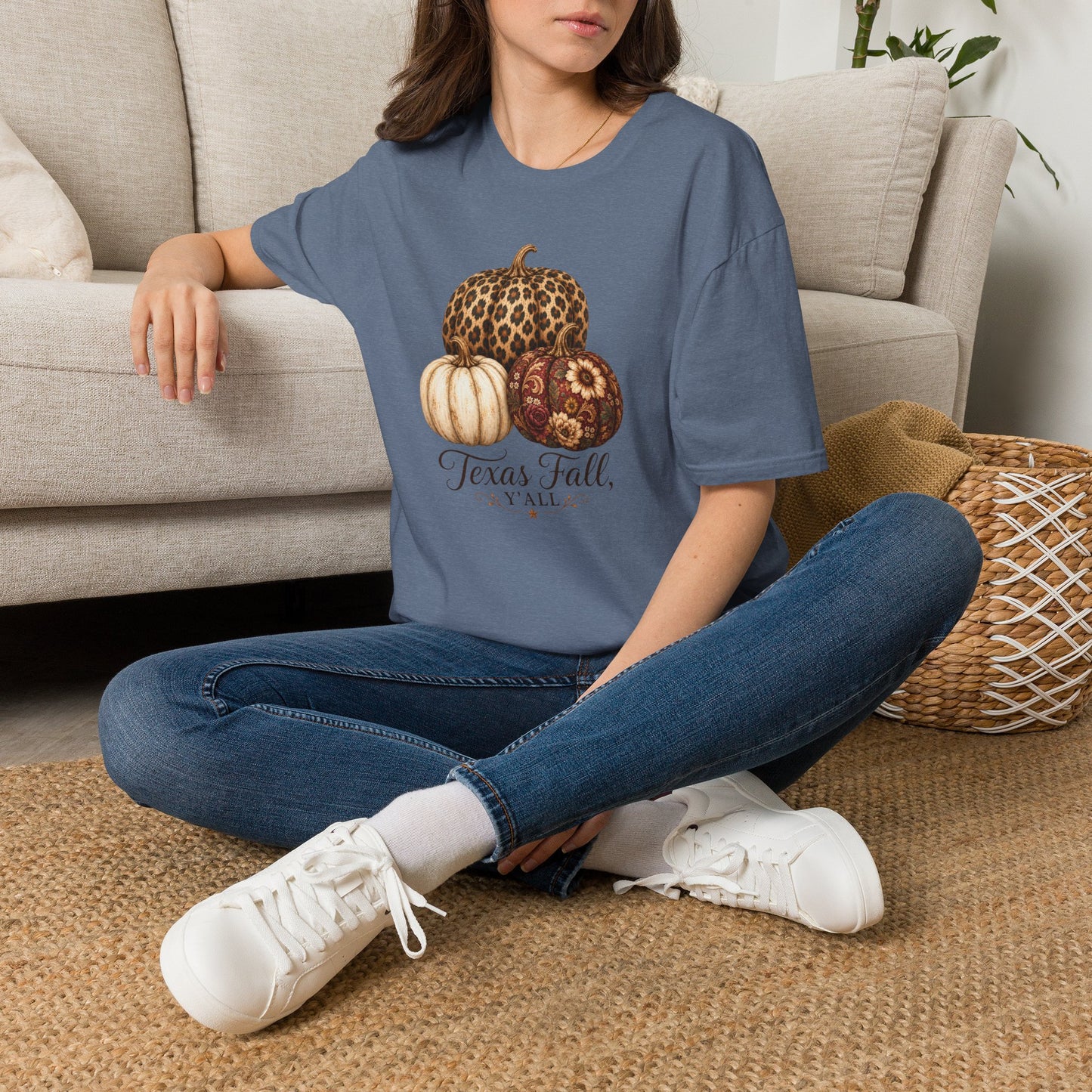 Fall Pumpkin Trio T-Shirt — “Texas Fall Y’all” Autumn Graphic Tee