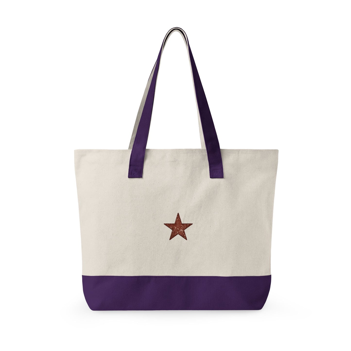 Canvas Tote Bag — "NO RUSH ORDERS" Rustic Star Zippered Tote