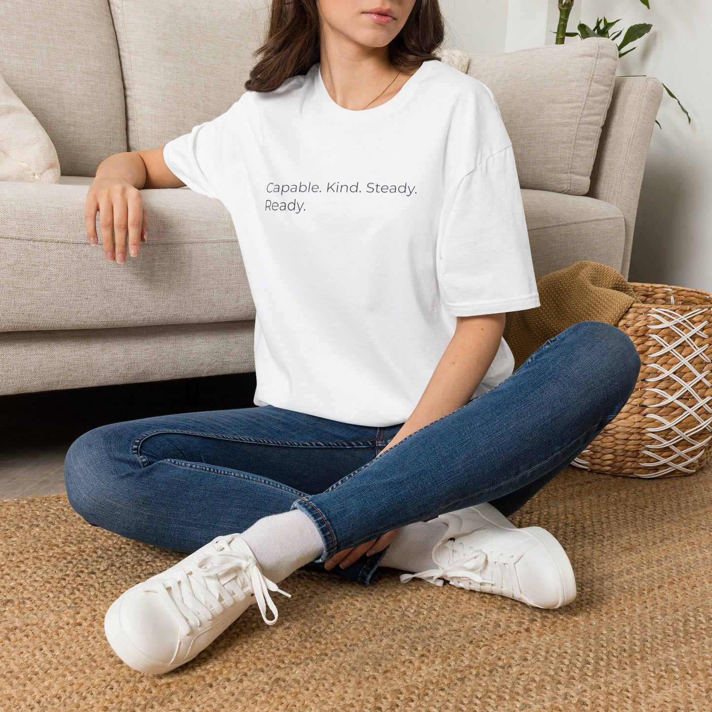 Capable. Kind. Steady. Ready. — Sweet Motivational T-Shirt for Parents Raising Sons