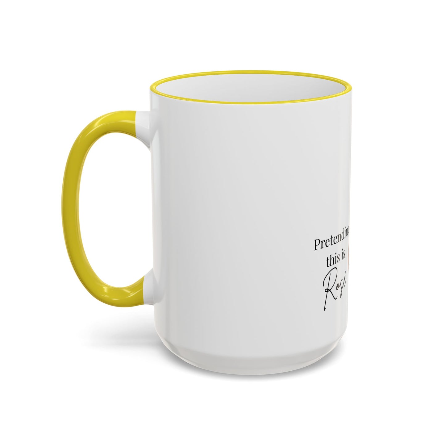 Cowgirl Coffee Mug – “Pretending this is Rosé” Accent Rim & Handle Ceramic Mug
