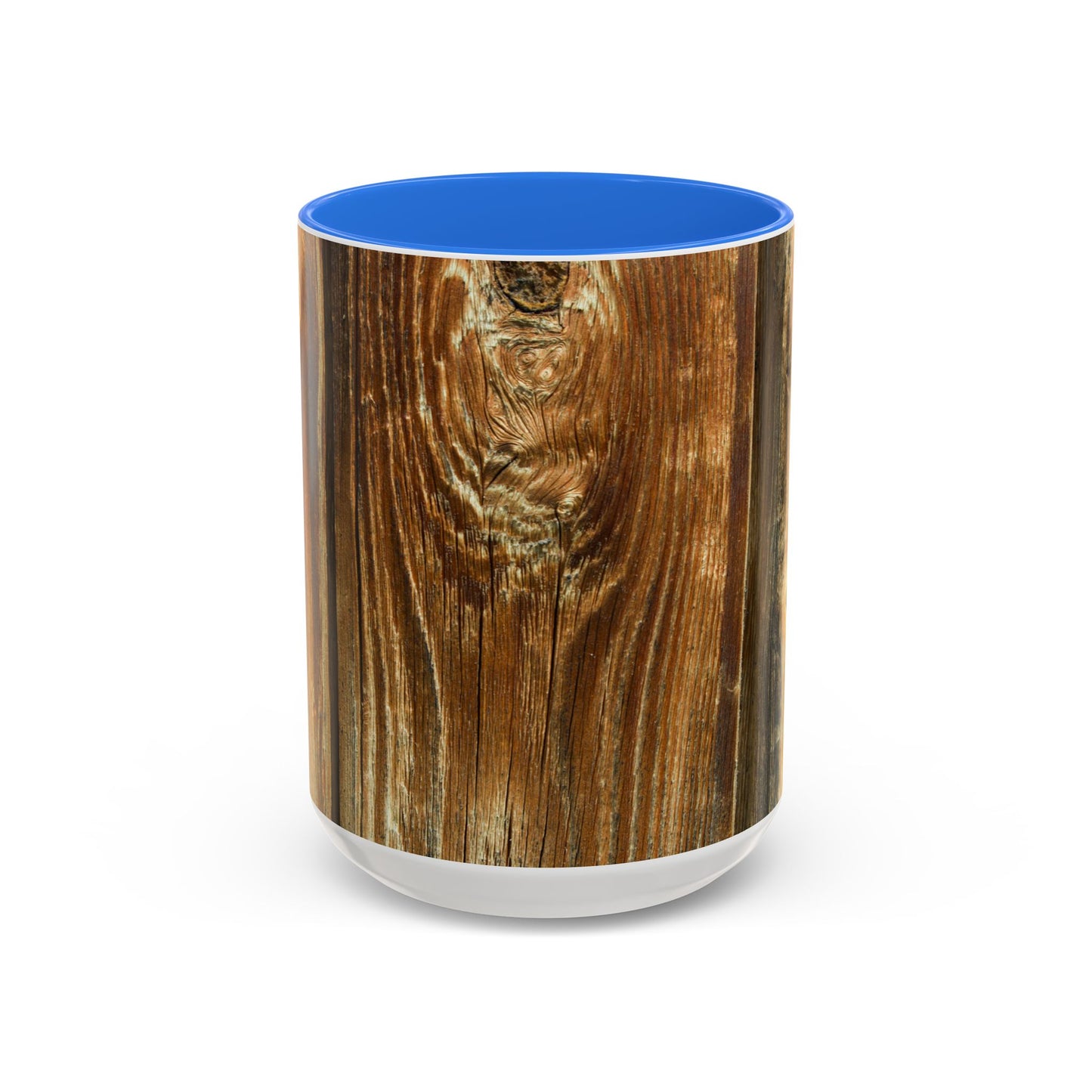 Rustic Wood Grain Coffee Mug — Cozy Cabin 11oz & 15oz (Room for Cream)