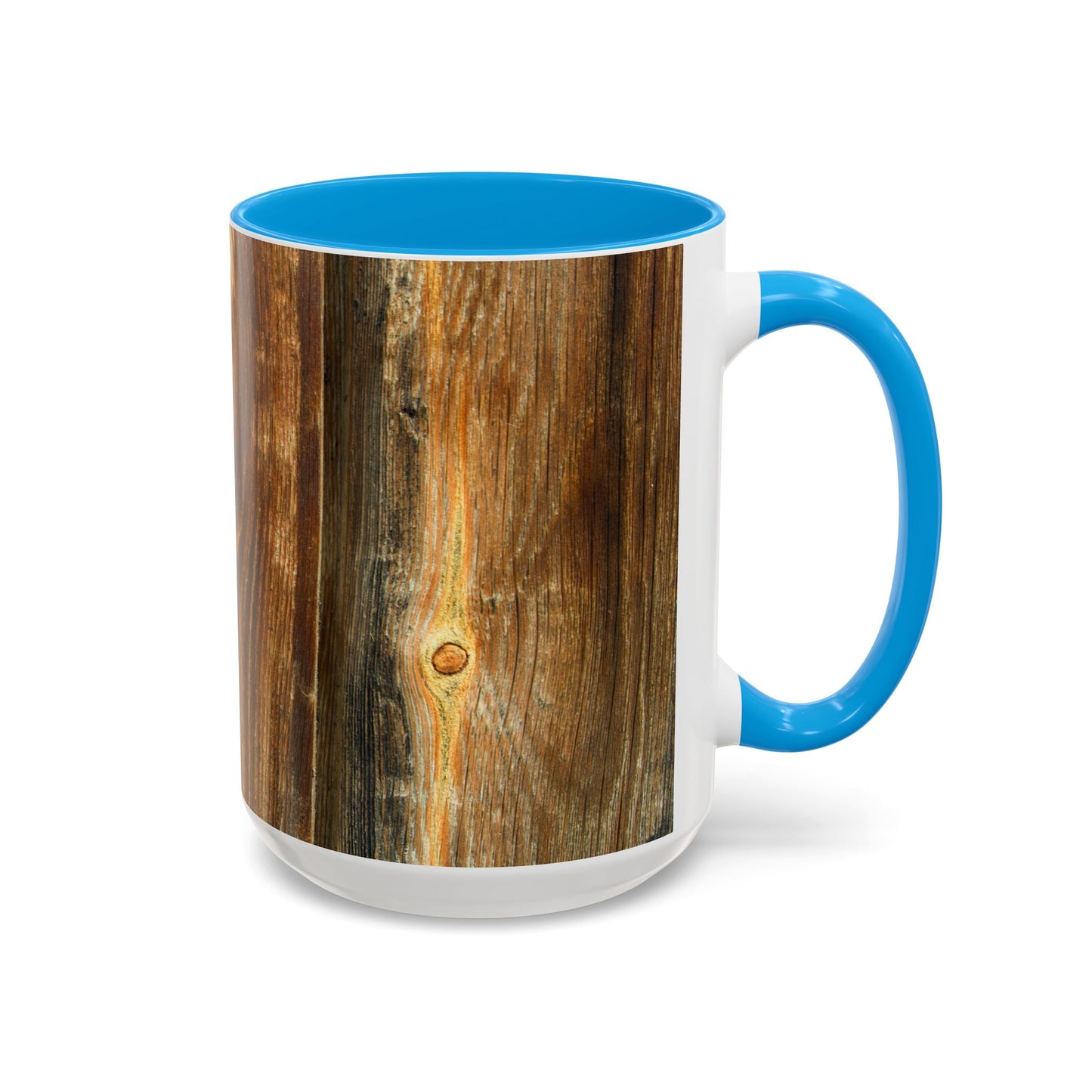 Rustic Wood Grain Coffee Mug — Cozy Cabin 11oz & 15oz (Room for Cream)