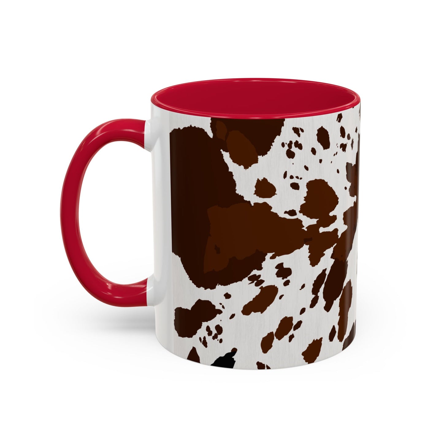 Cow Print Coffee Mug — Brown Cowhide Pattern Ceramic Mug (11oz & 15oz)