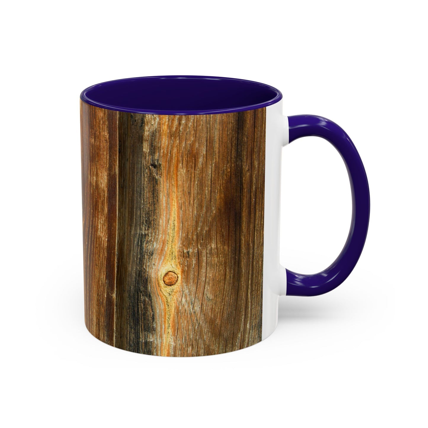 Rustic Wood Grain Coffee Mug — Cozy Cabin 11oz & 15oz (Room for Cream)