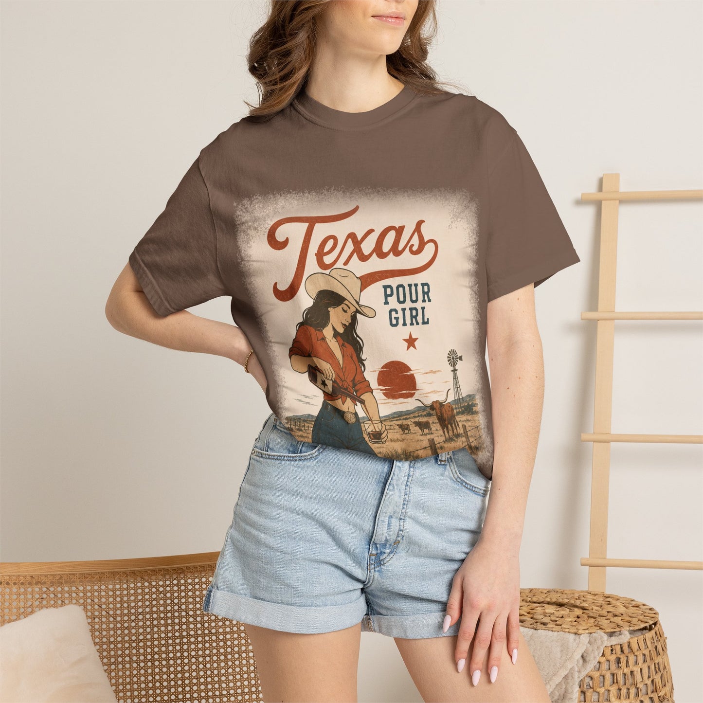 Texas Pour Girl T-Shirt — Retro Cowgirl Graphic Tee