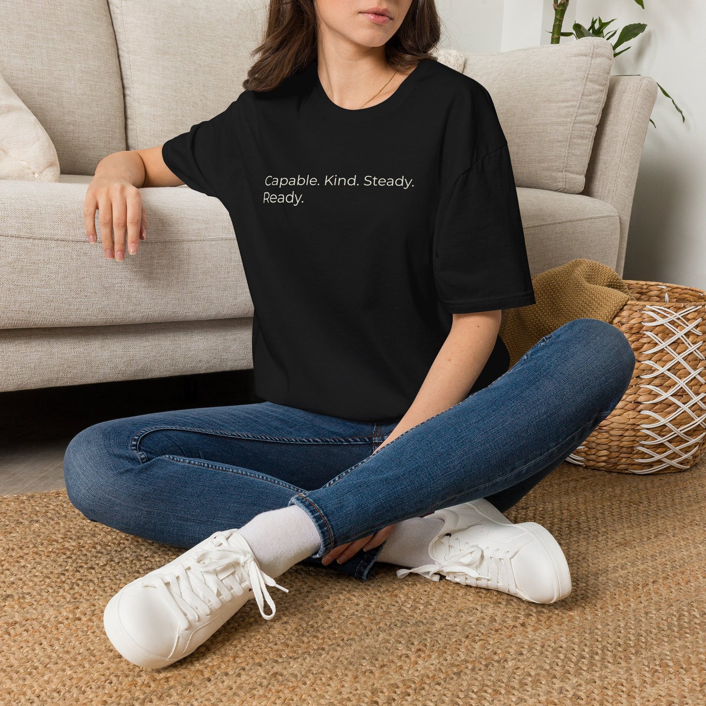 Capable. Kind. Steady. Ready. — Sweet Motivational T-Shirt for Parents Raising Sons